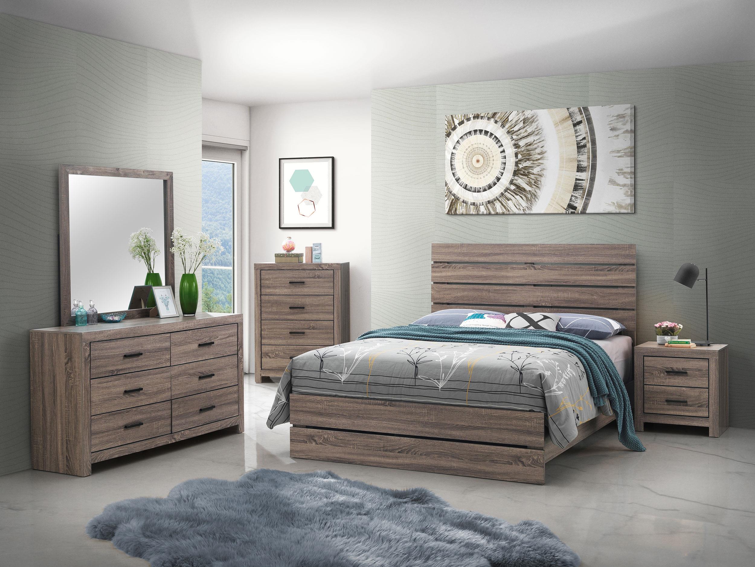 Coaster Brantford Farmhouse Barrel Oak Queen Bed Model 207041Q-S5