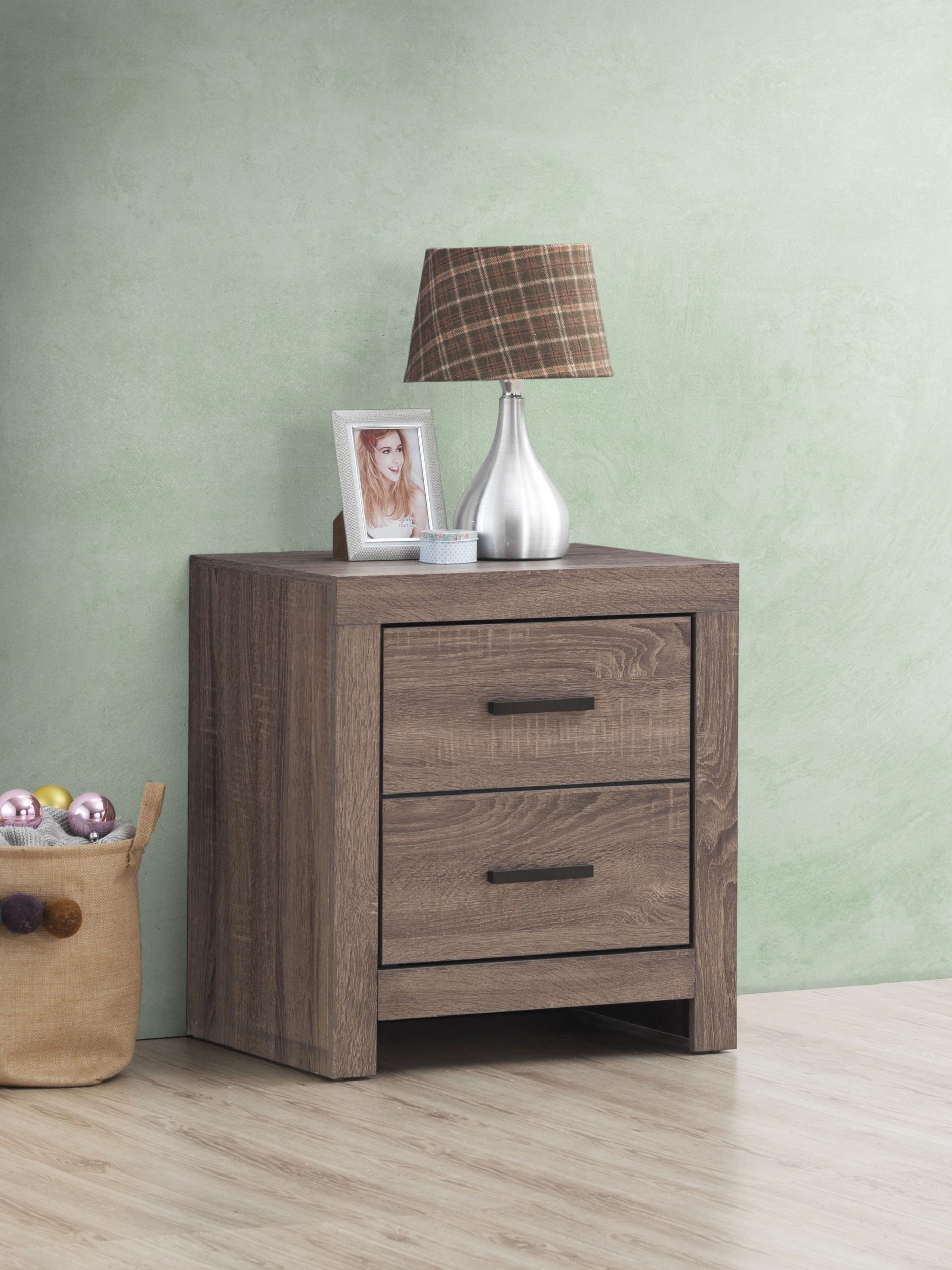 Coaster Brantford Farmhouse Barrel Oak Nightstand Model 207042