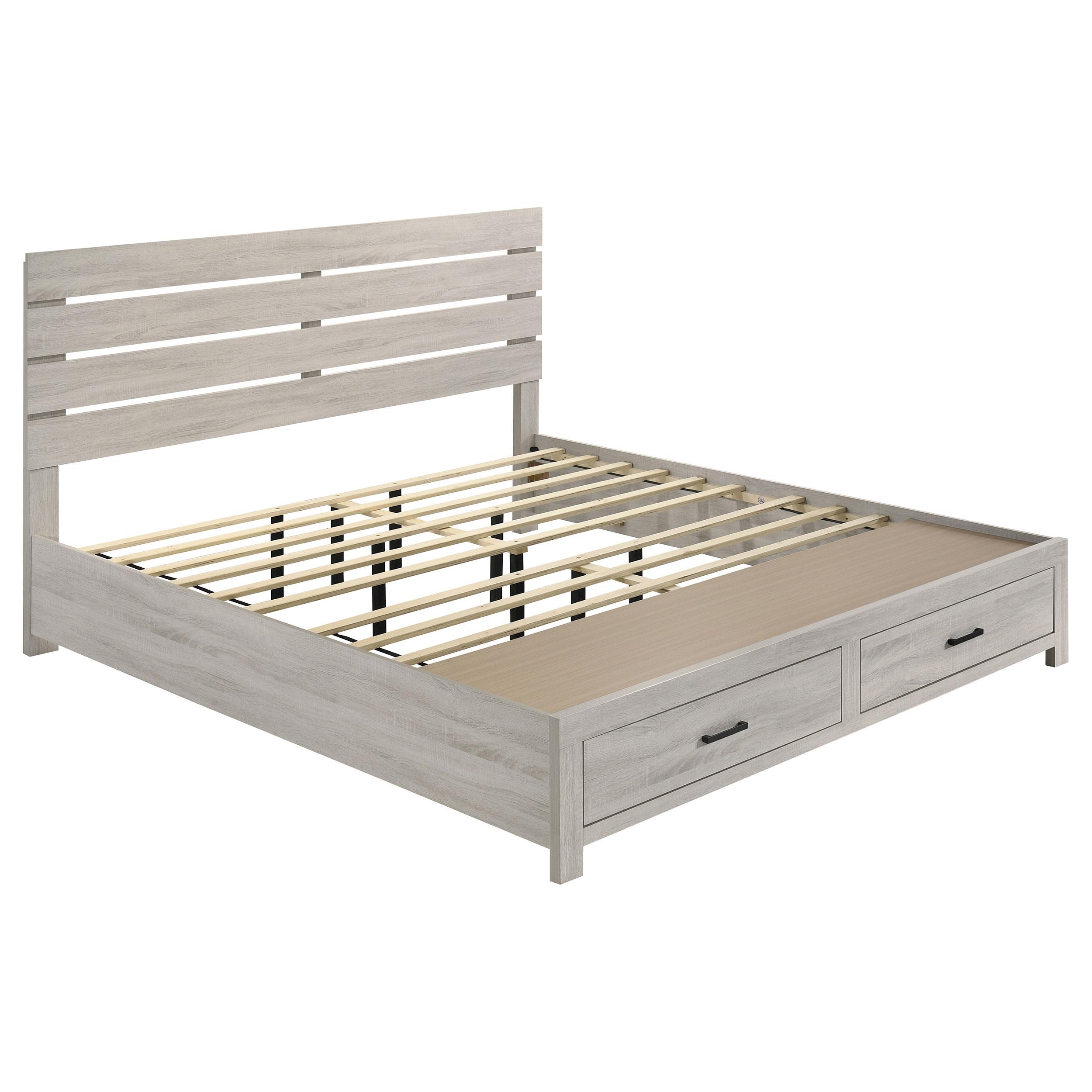 Coaster Brantford Farmhouse Coastal White Eastern King Storage Bed Model 207050Ke