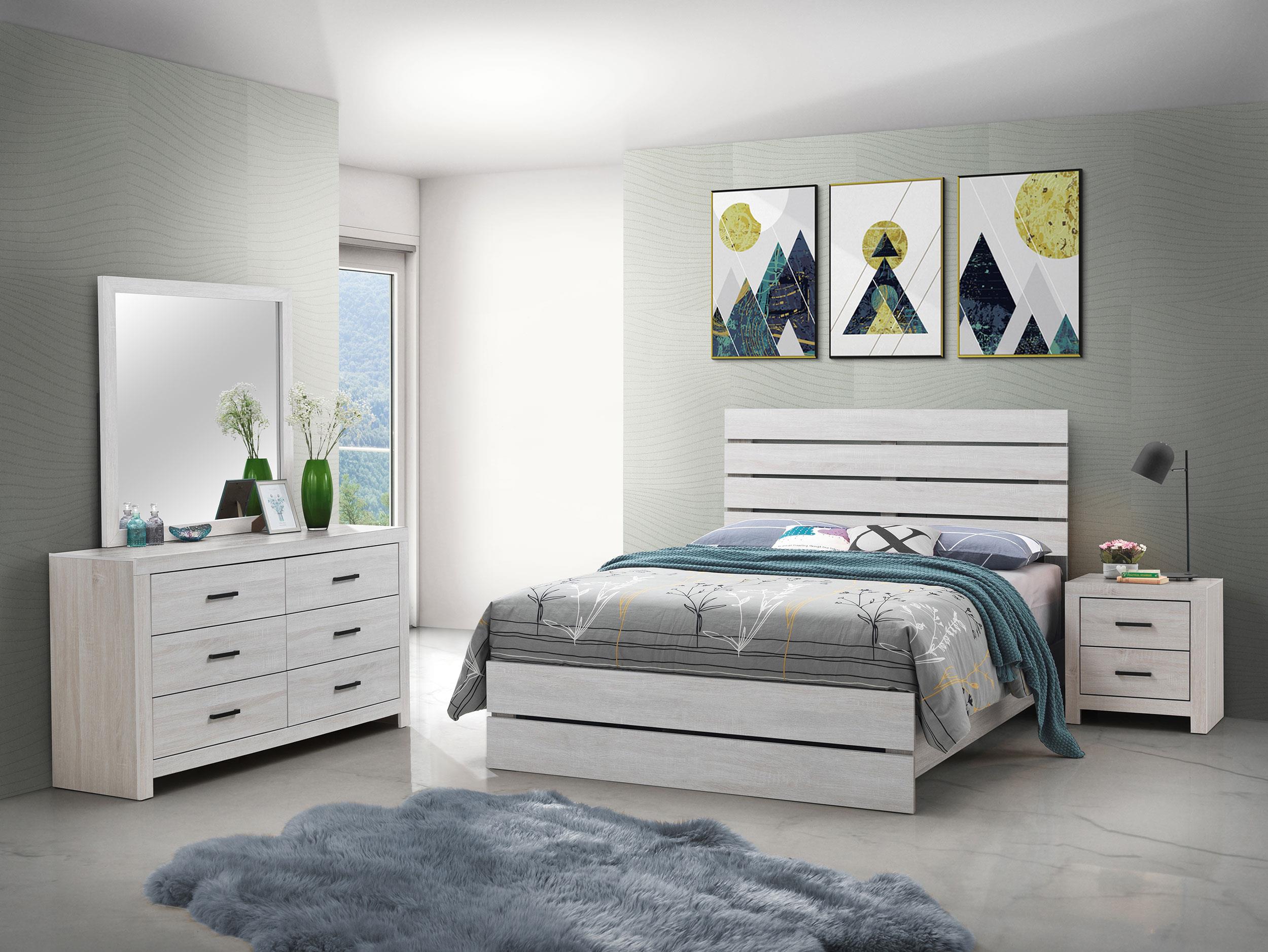 Coaster Brantford Farmhouse Coastal White Eastern King Bed Model 207051Ke-S4