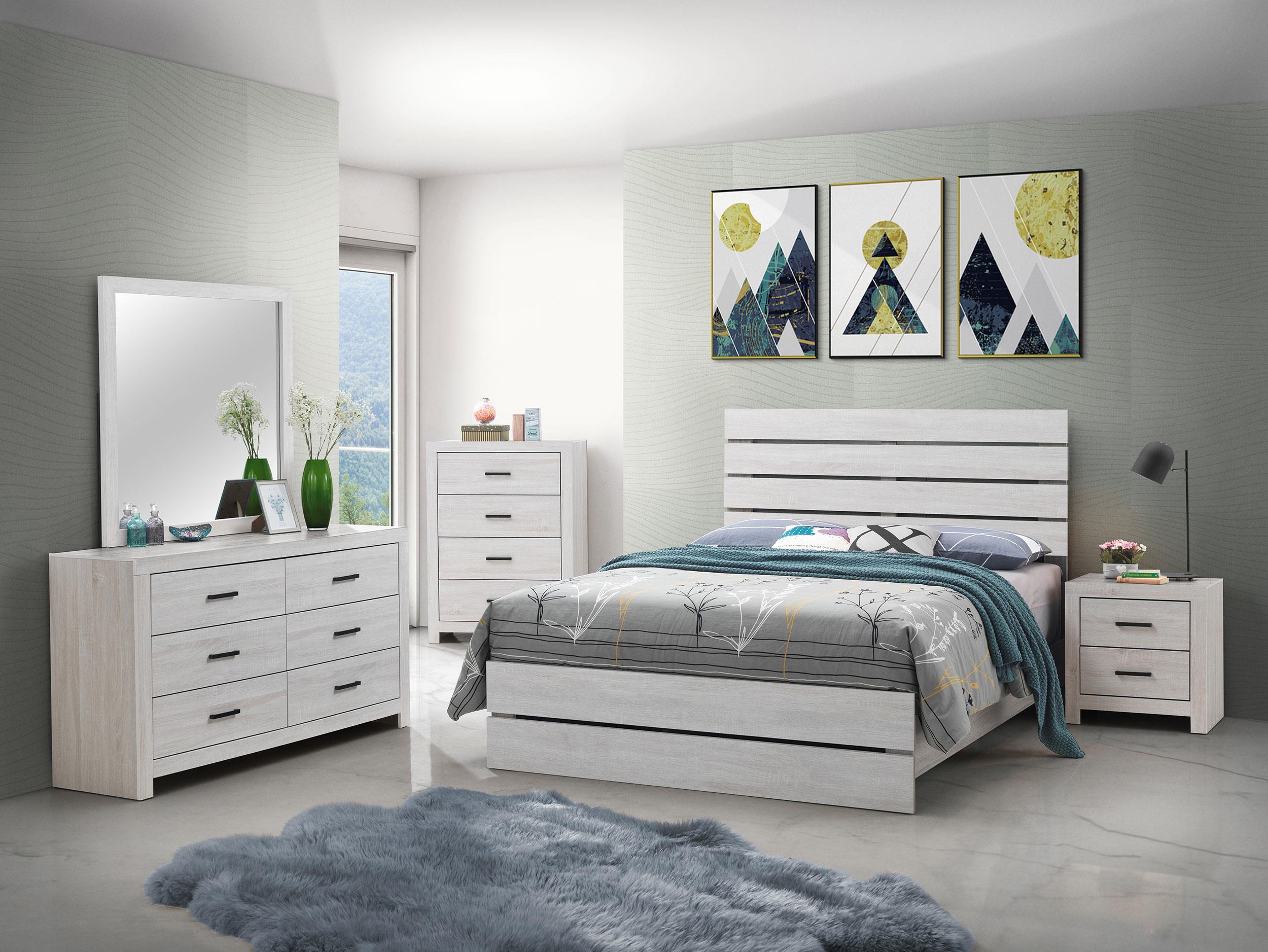 Coaster Brantford Farmhouse Coastal White Queen Bed Model 207051Q-S5