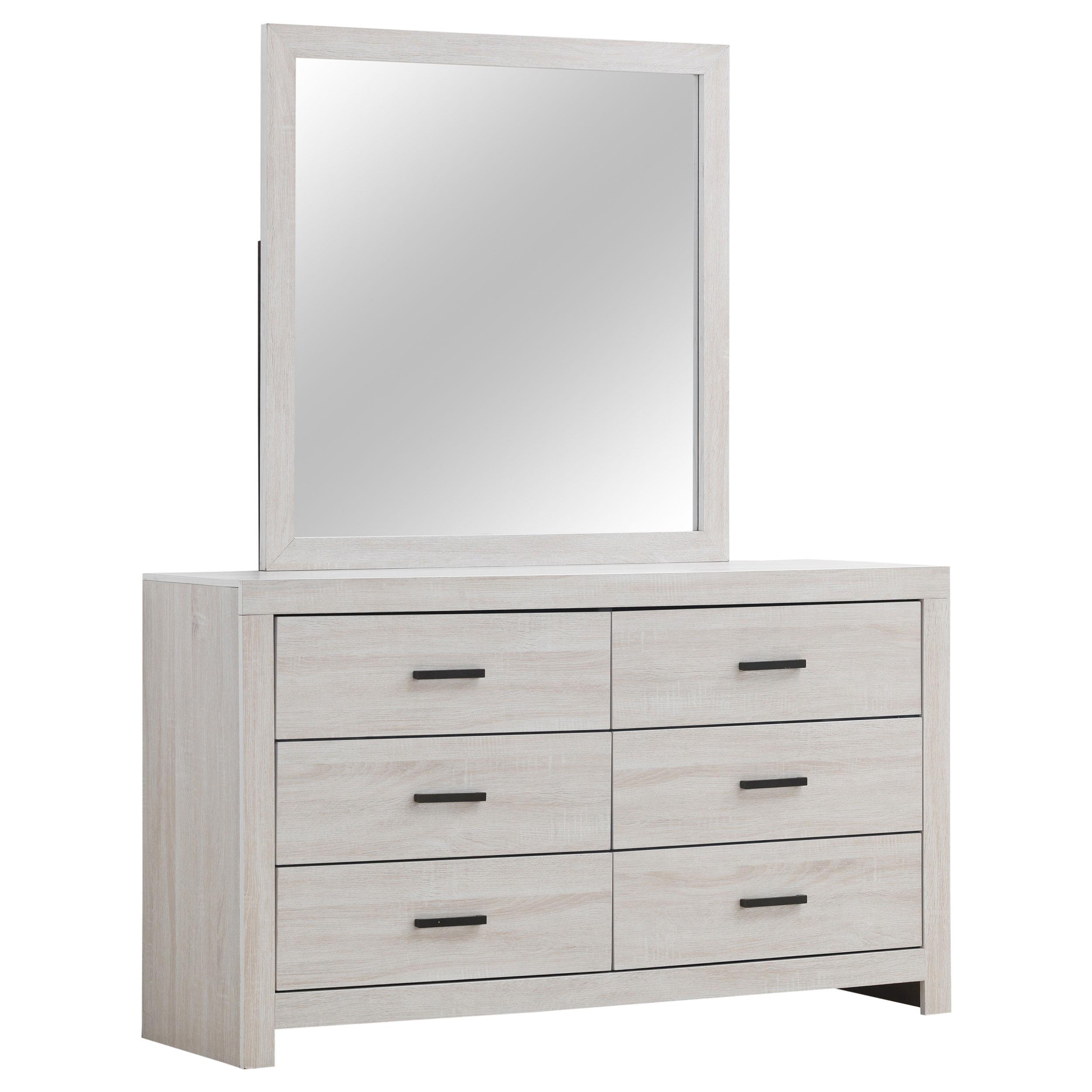 Coaster Brantford Farmhouse Coastal White Dresser With Mirror Model 207053M