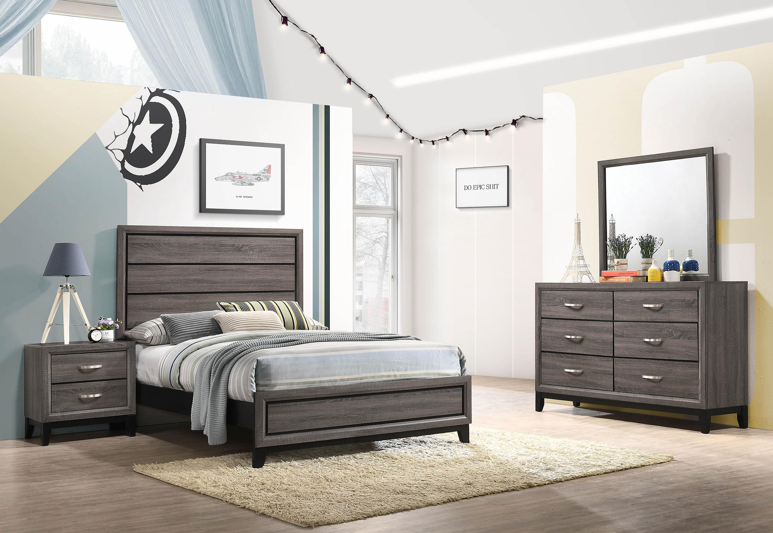 Coaster Watson Transitional Grey Oak Full Bed Model 212421F-S4