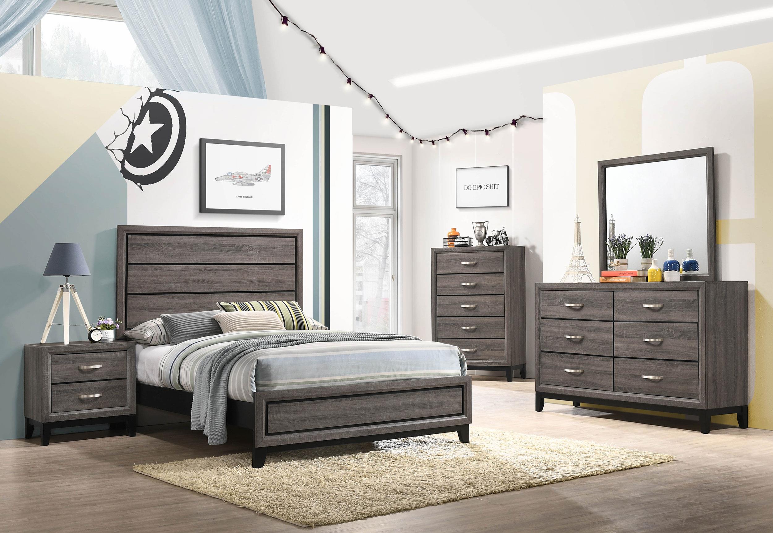 Coaster Watson Transitional Grey Oak Full Bed Model 212421F-S5