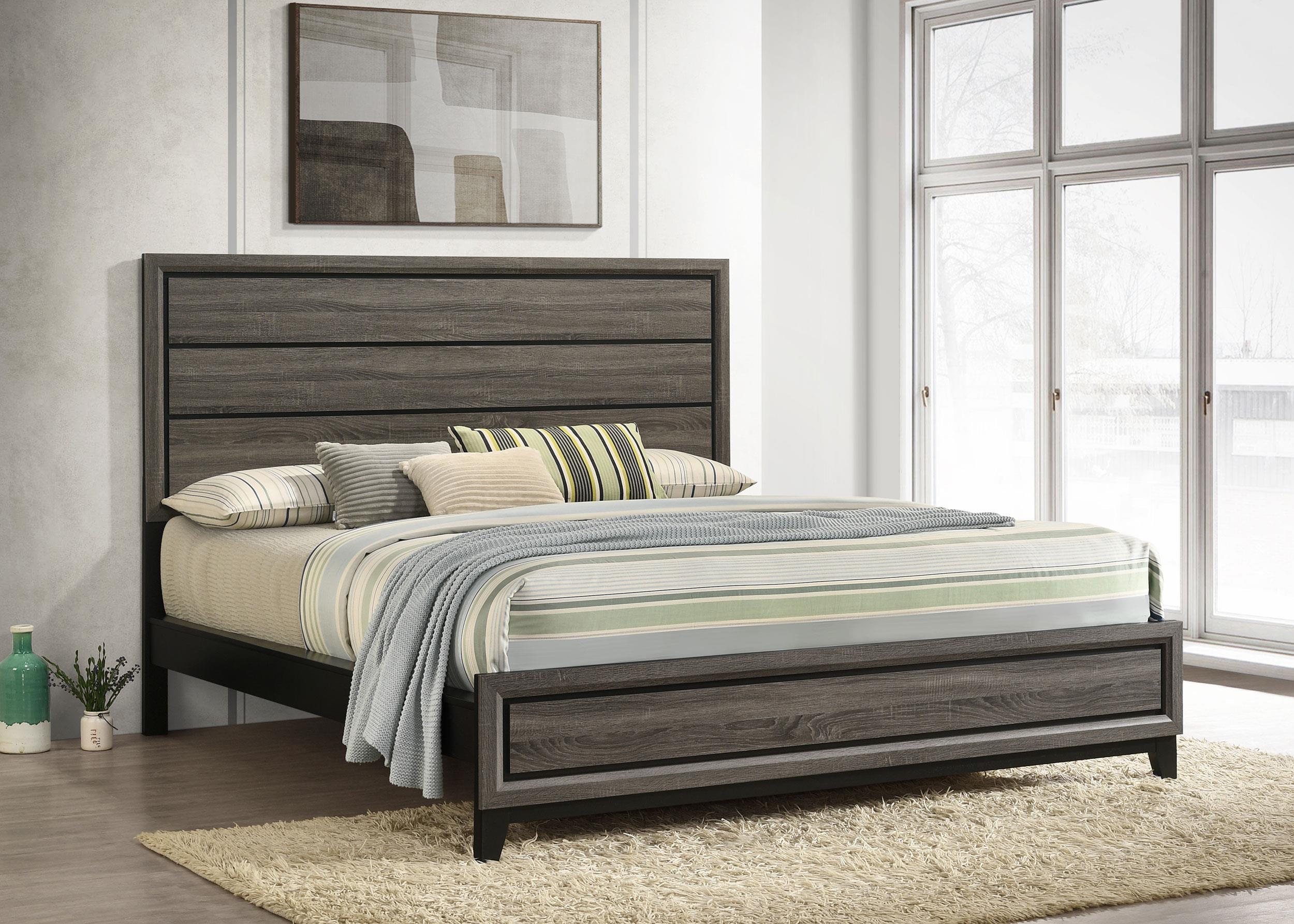 Coaster Watson Transitional Grey Oak California King Bed Model 212421Kw
