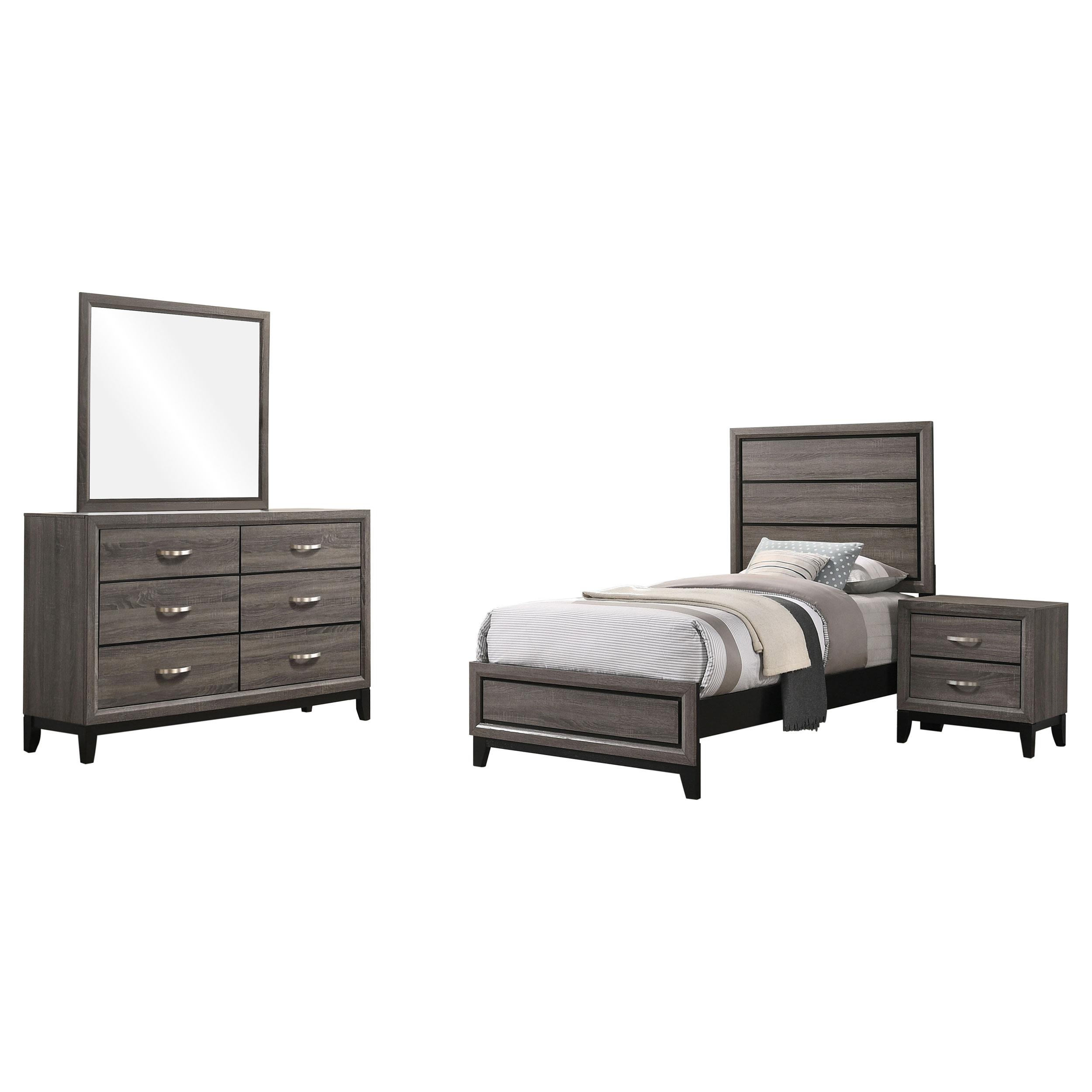 Coaster Watson Transitional Grey Oak Twin Bed Model 212421T-S4