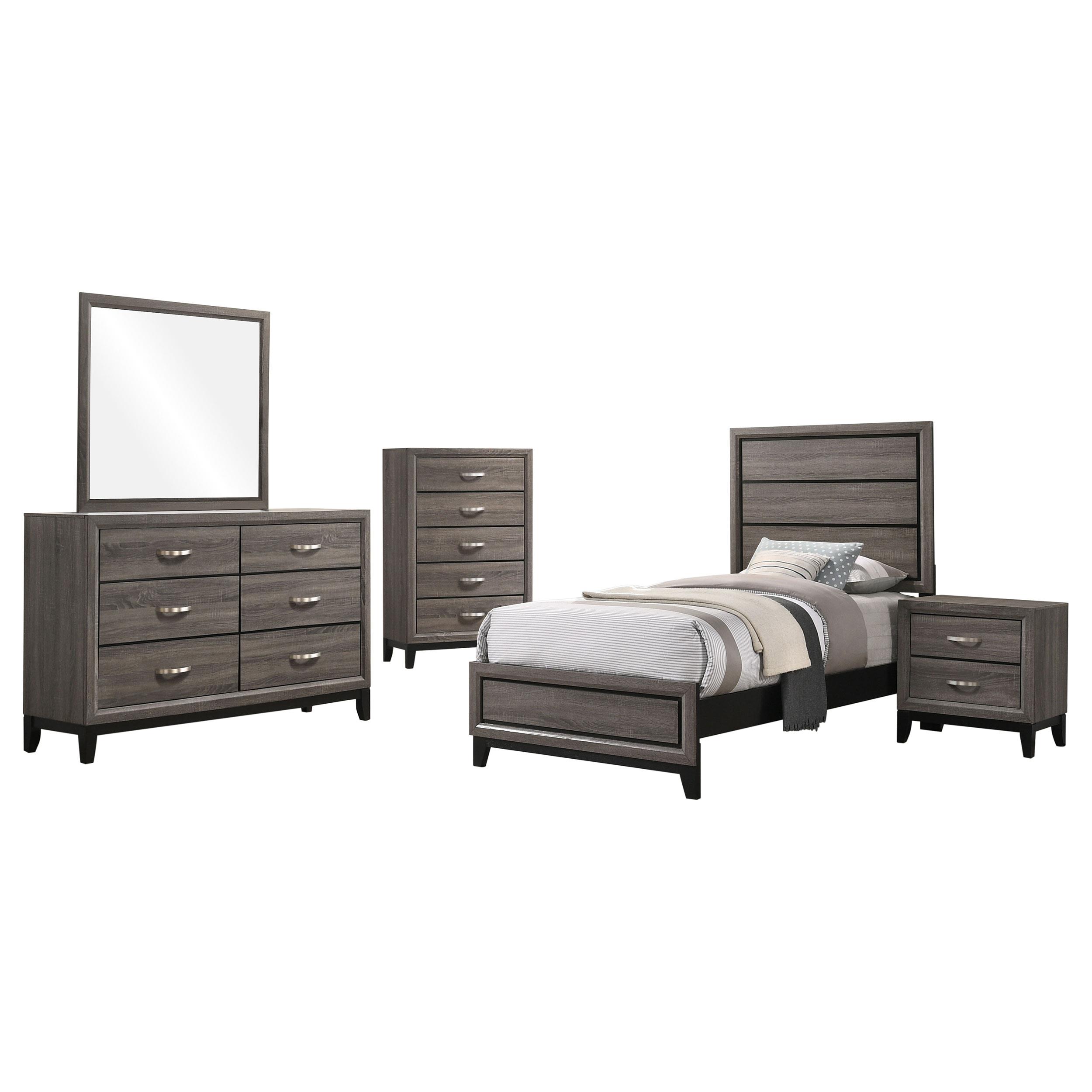 Coaster Watson Transitional Grey Oak Twin Bed Model 212421T-S5