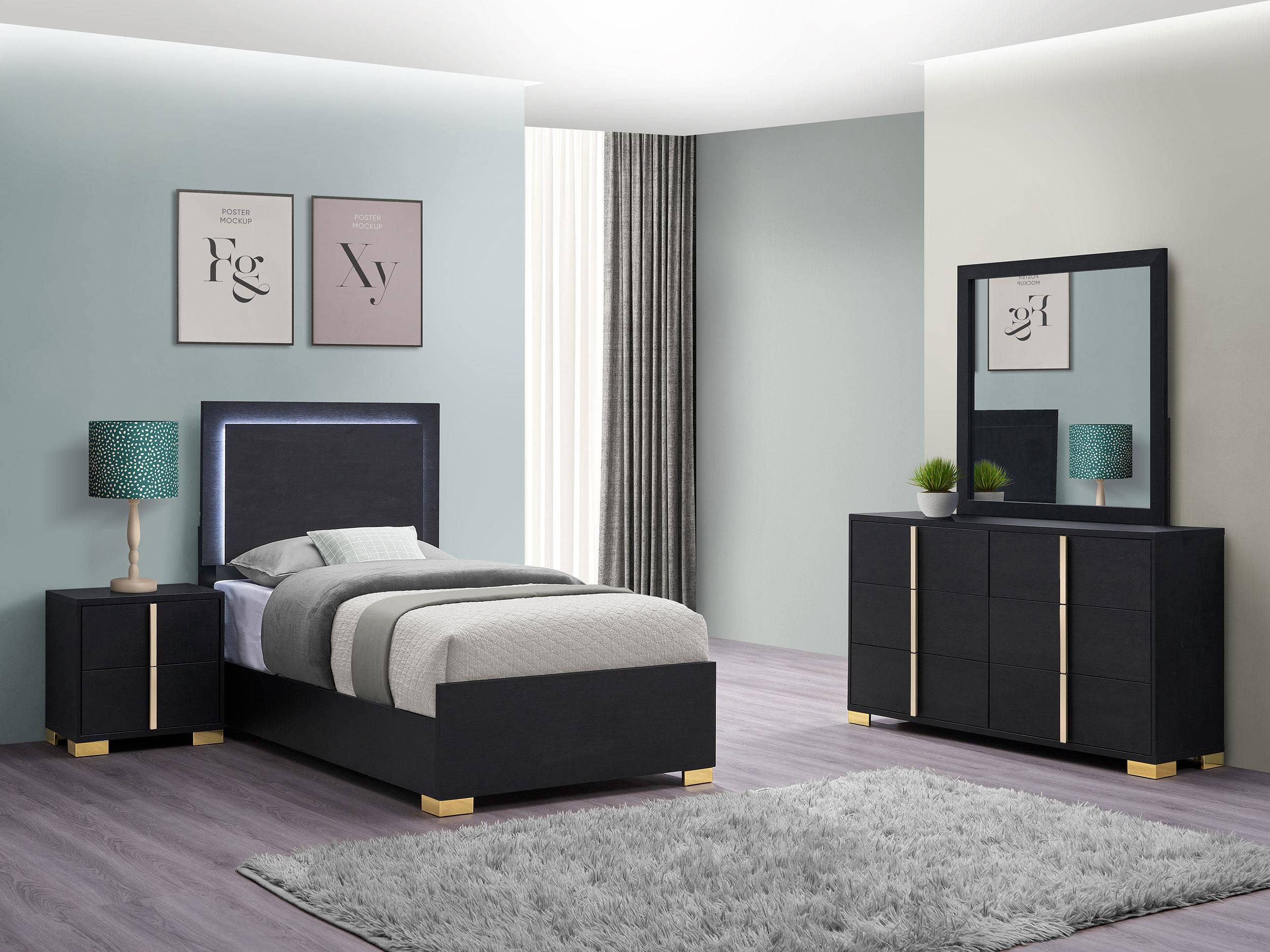 Coaster Marceline Contemporary Black Twin Bed Model 222831T-S4