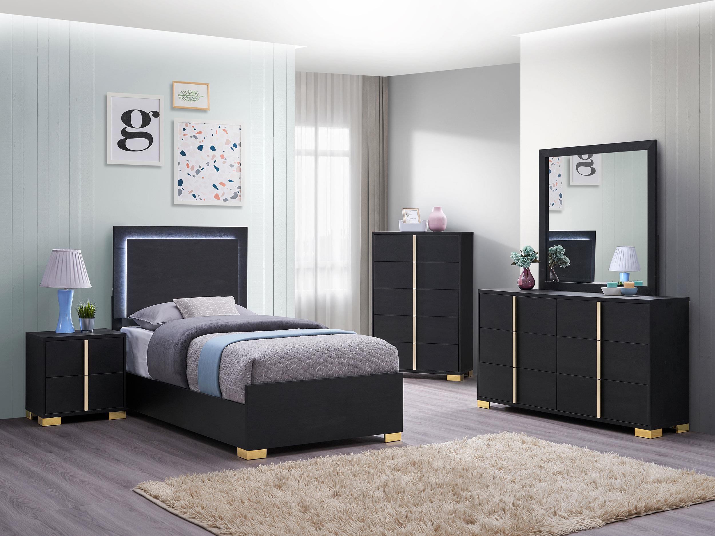 Coaster Marceline Contemporary Black Twin Bed Model 222831T-S5