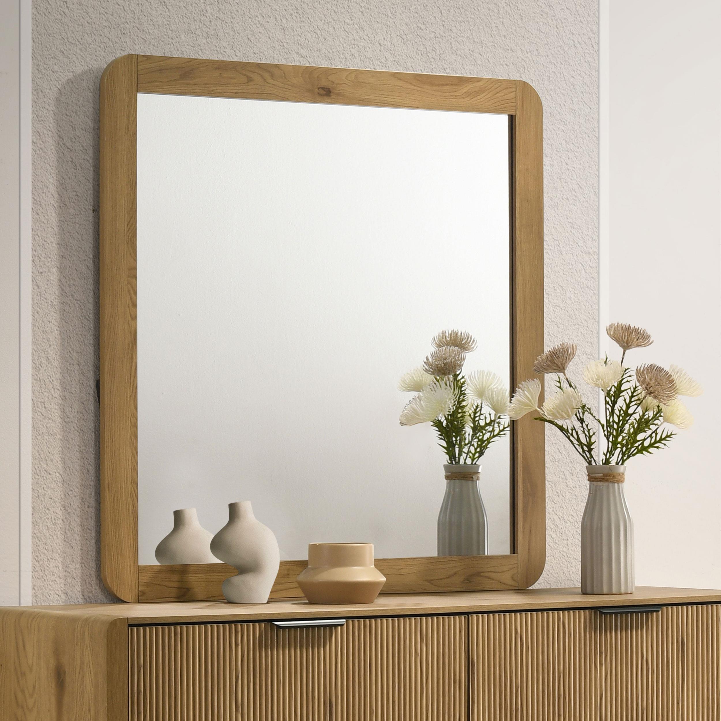 Coaster Bennett Mid-Century Modern Light Oak Mirror Model 222904