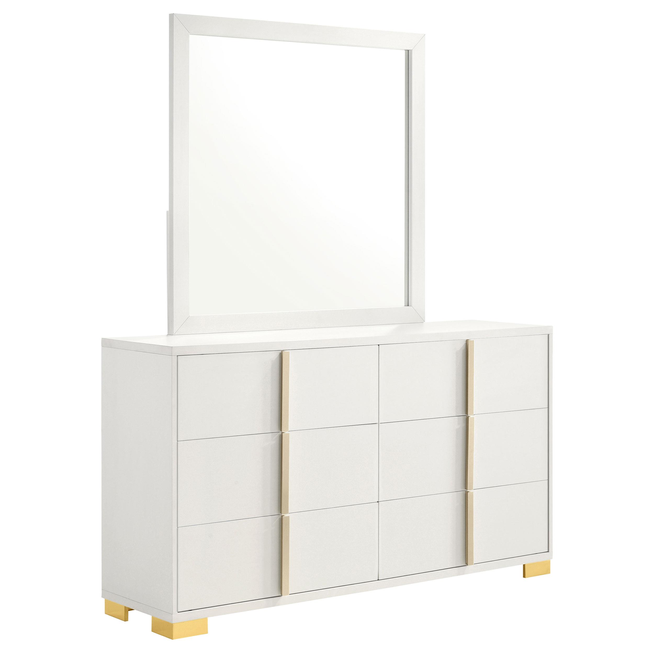Coaster Marceline Contemporary White Dresser With Mirror Model 222933M