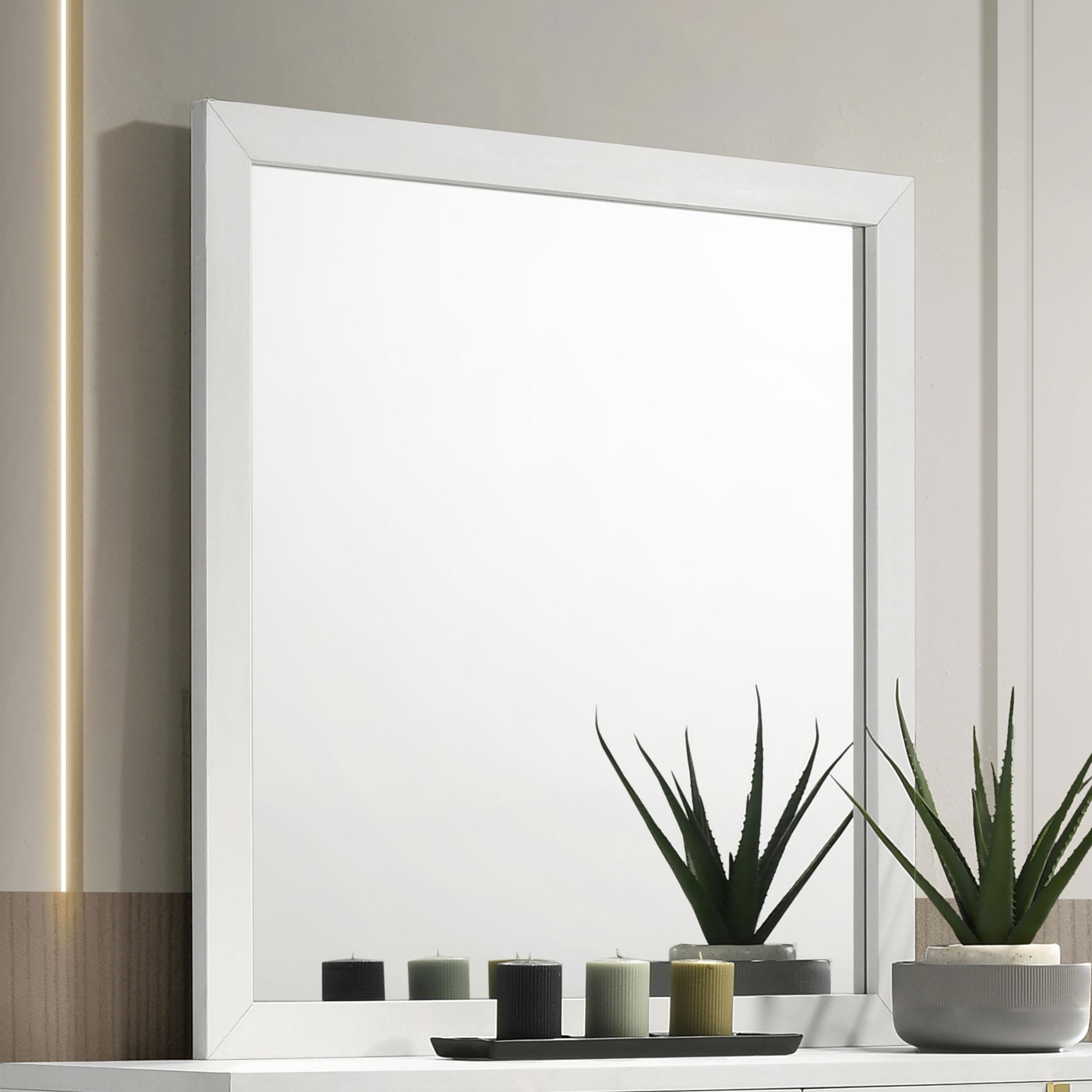 Coaster Marceline Contemporary White Dresser Mirror Model 222934