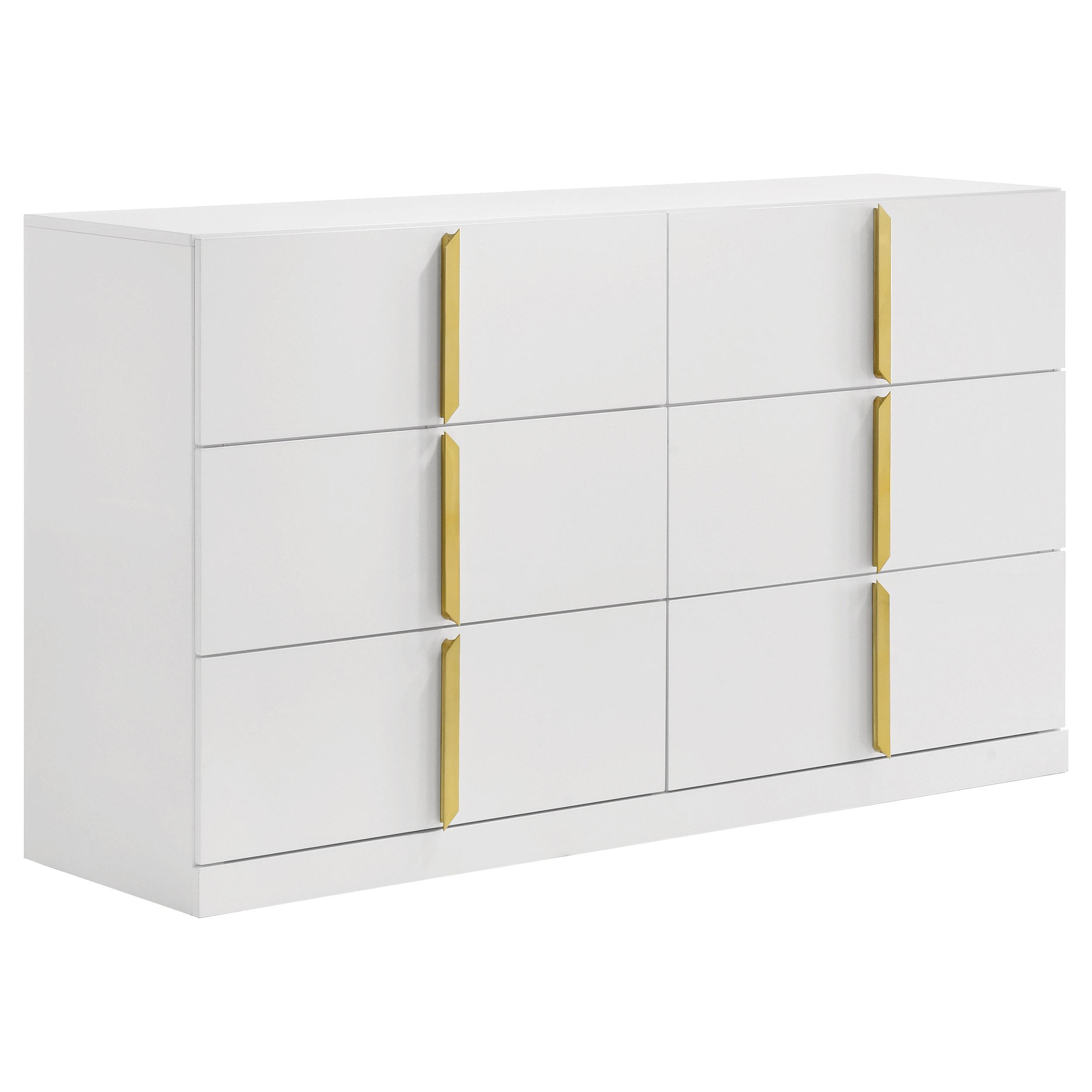 Coaster Ines Contemporary White High Gloss Dresser Model 223093