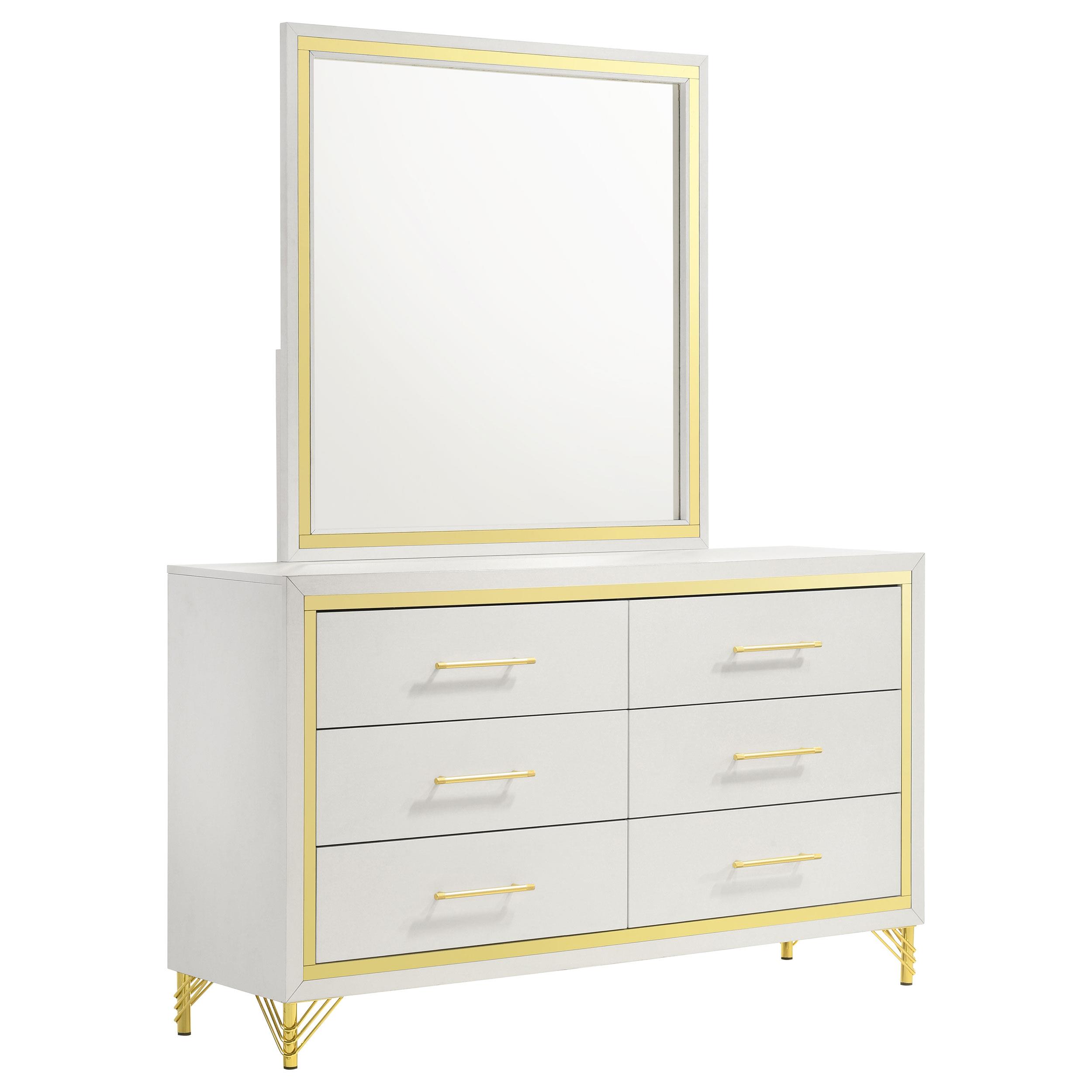 Coaster Lucia Modern Classics White Dresser With Mirror Model 224733M