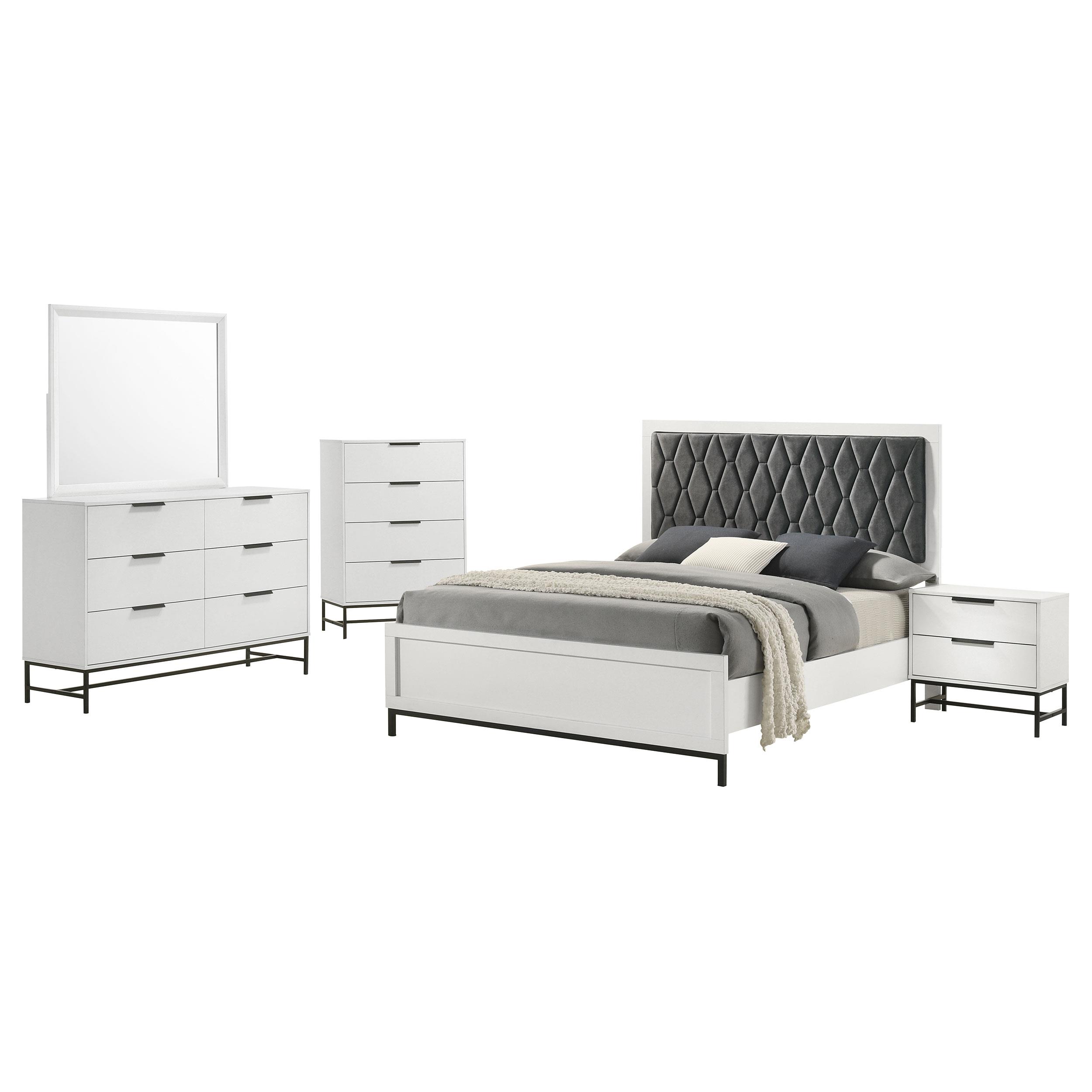 Coaster Sonora Contemporary White Eastern King Bed Model 224861Ke-S5