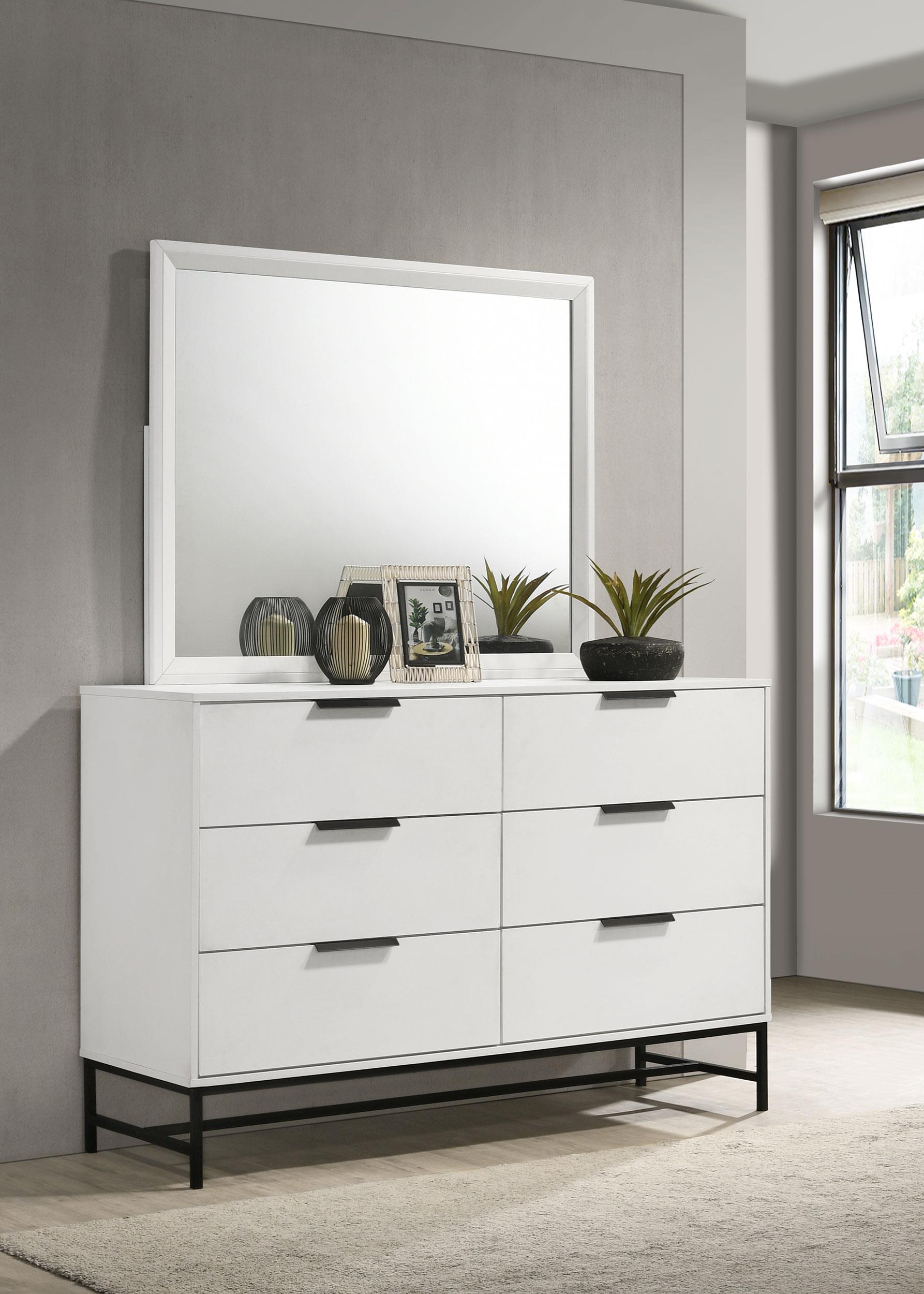 Coaster Sonora Contemporary White Dresser With Mirror Model 224863M
