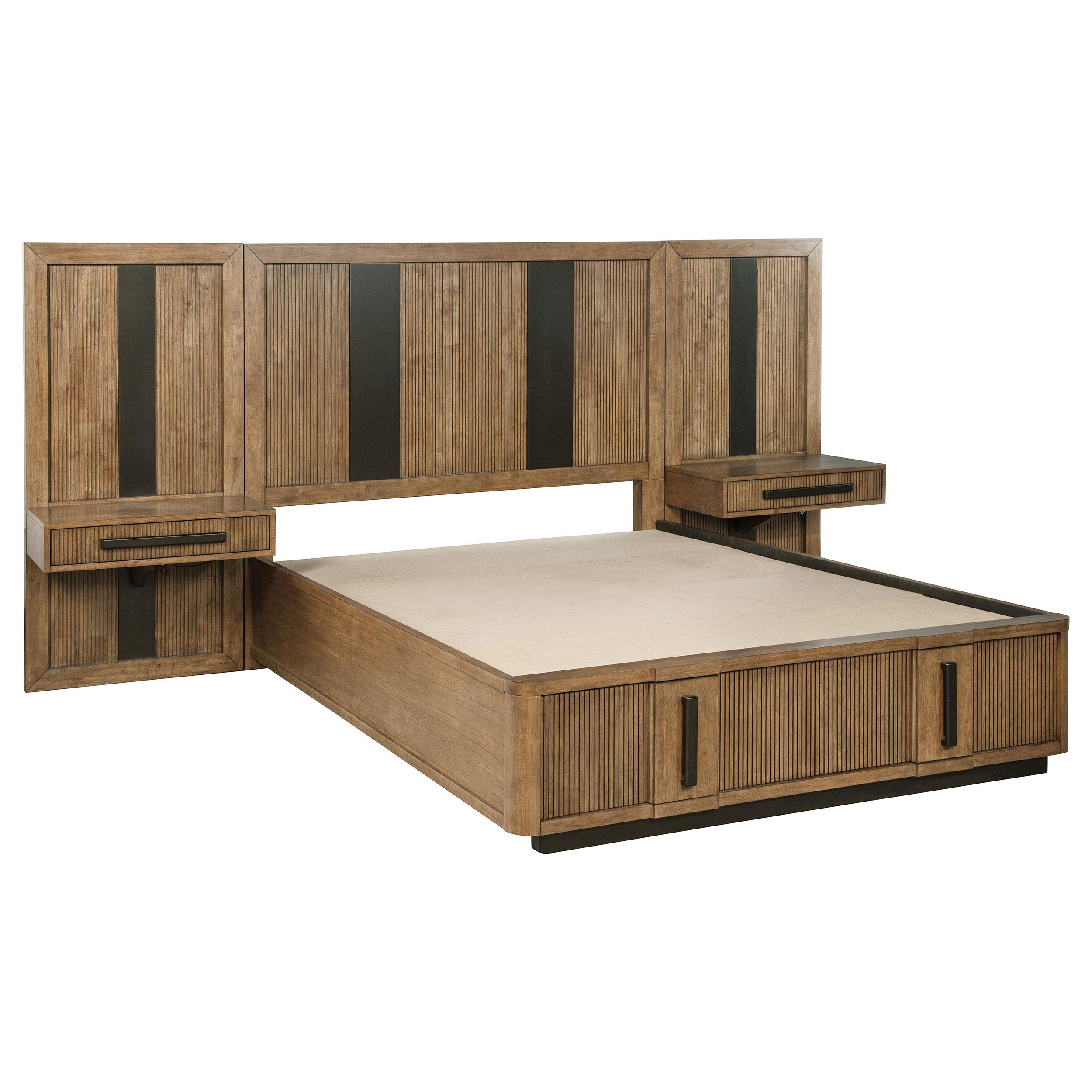 Coaster Terrace Transitional Eastern King Wall Bed Panel With Nightstand (Pair) Model 224900Ke-S3P