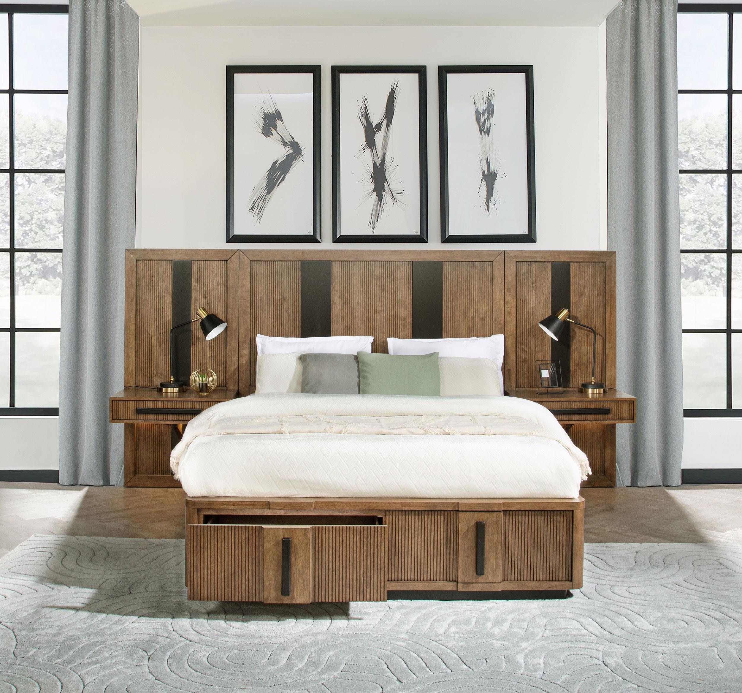 Coaster Terrace Transitional Wall Bed Panel With Nightstand (Pair) Model 224907