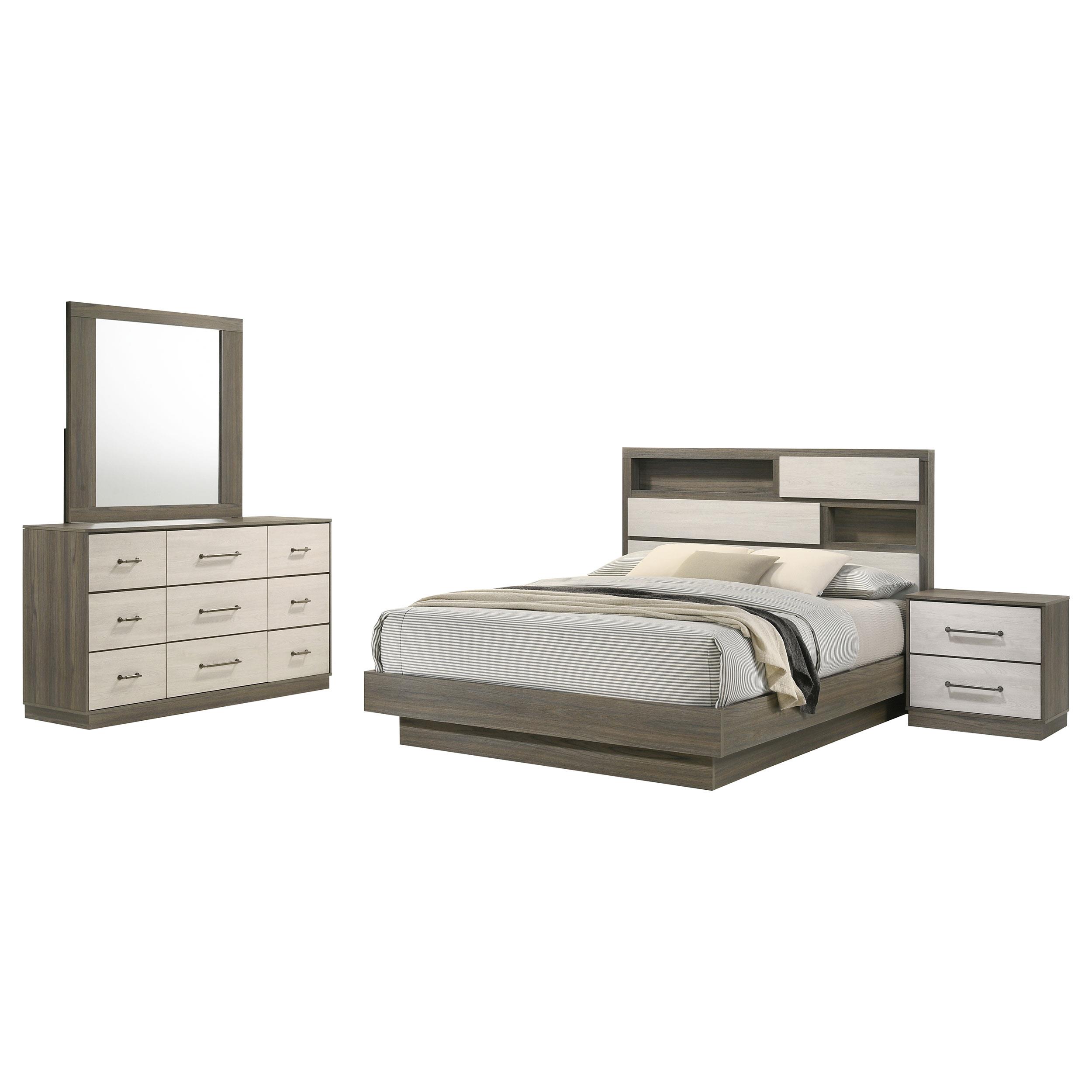 Coaster Fenwick Contemporary Grey Oak Eastern King Bed Model 224981Ke-S4
