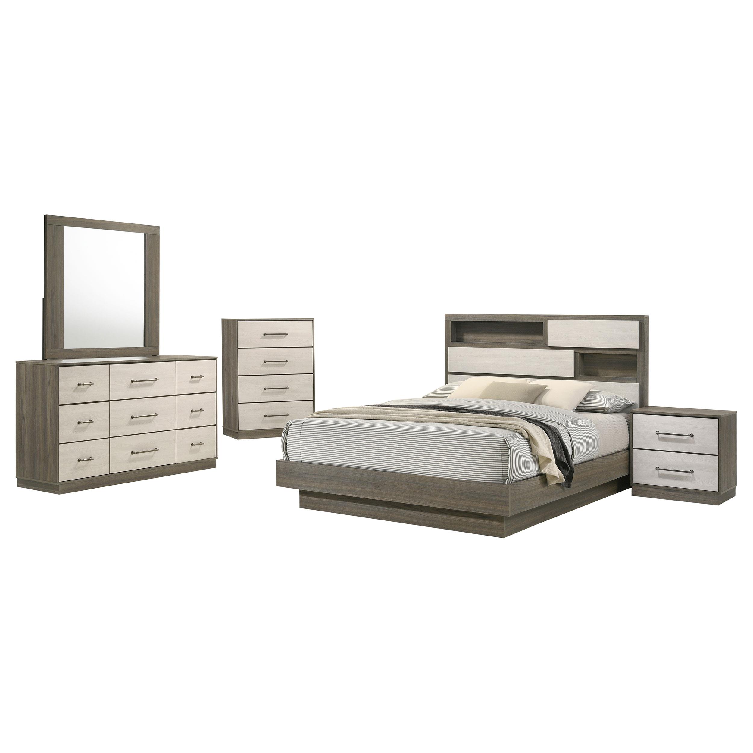 Coaster Fenwick Contemporary Grey Oak Queen Bed Model 224981Q-S5