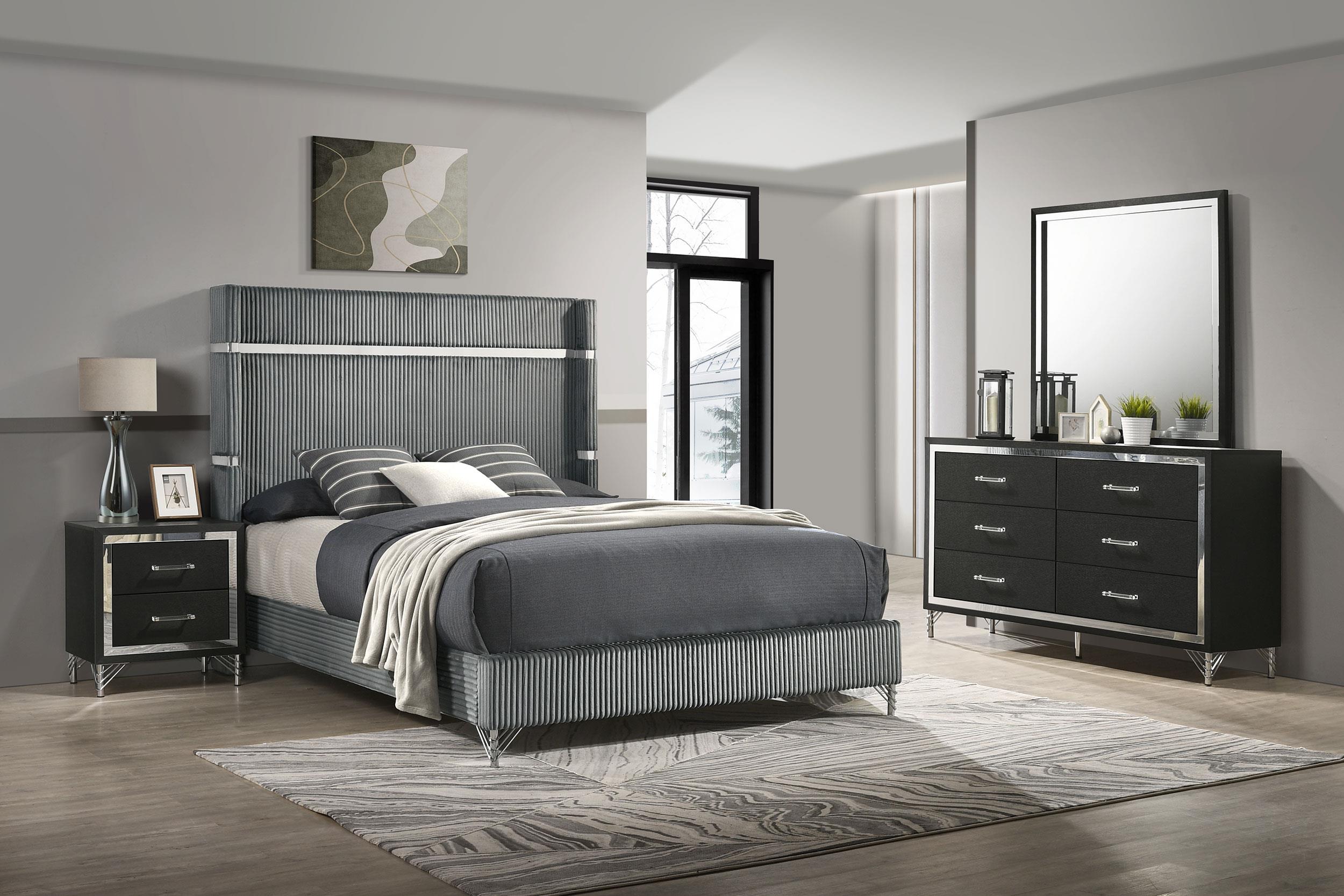 Coaster Lucia Modern Classics Black Eastern King Bed Model 224991Ke-S4