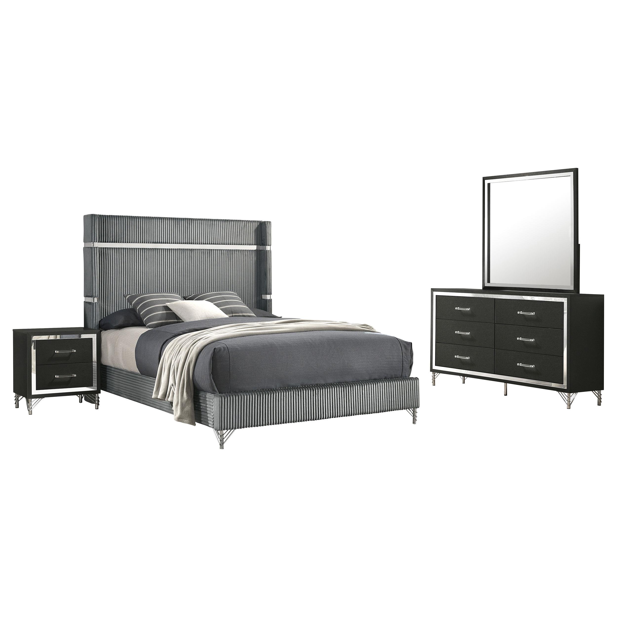 Coaster Lucia Modern Classics Black Eastern King Bed Model 224991Ke-S4