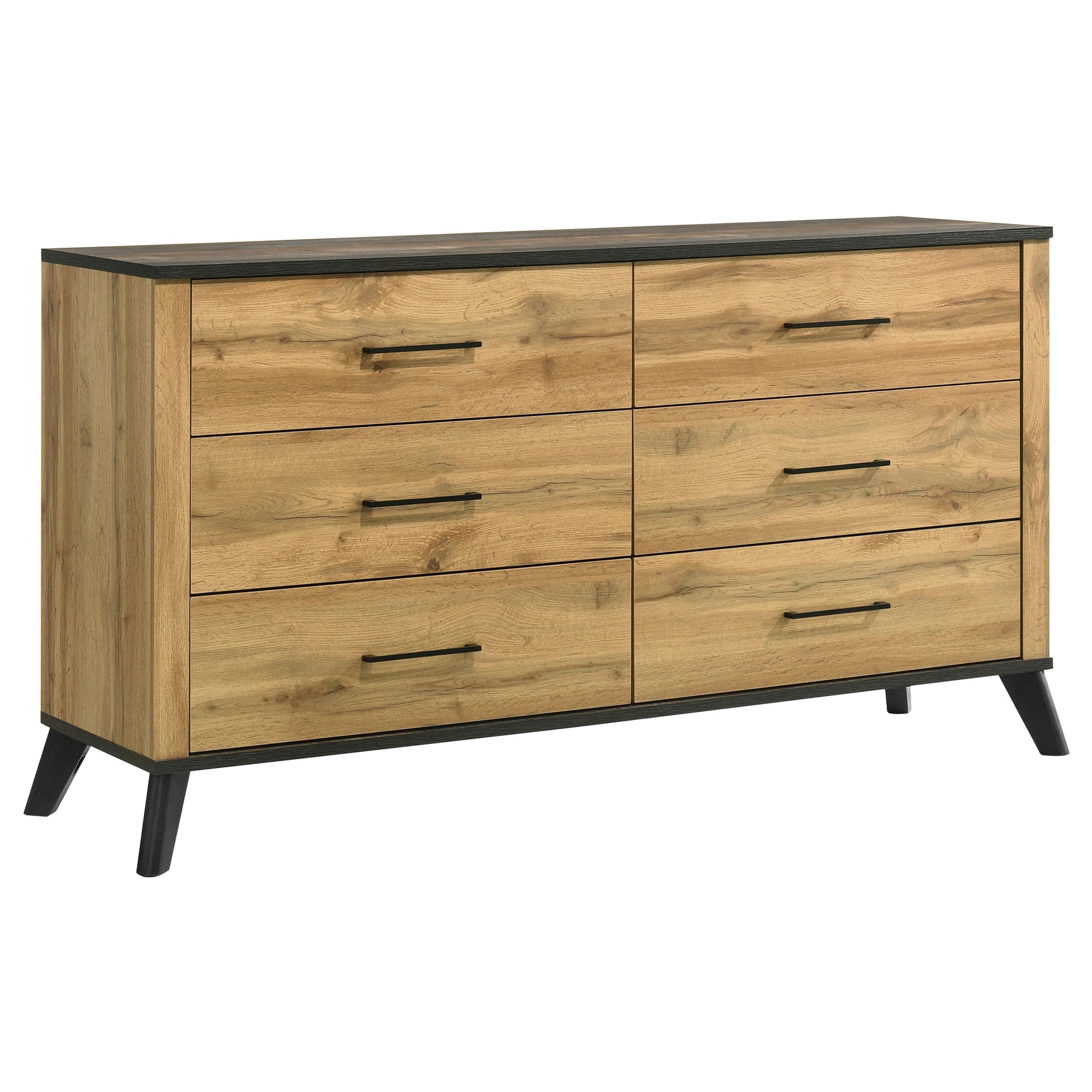 Coaster Kaywood Mid-Century Modern Weathered Brown Dresser Model 225003