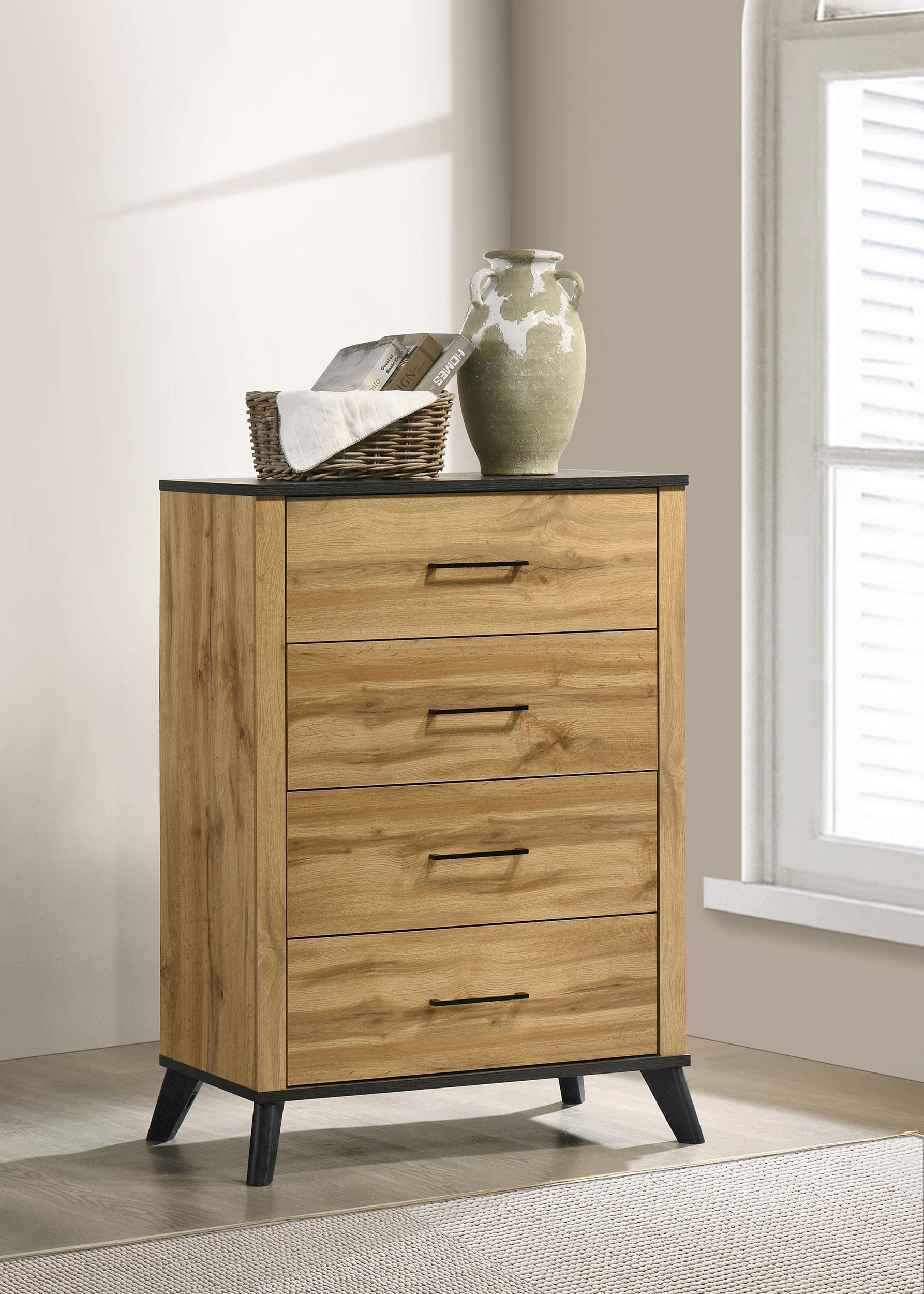 Coaster Kaywood Mid-Century Modern Weathered Brown Chest Model 225005