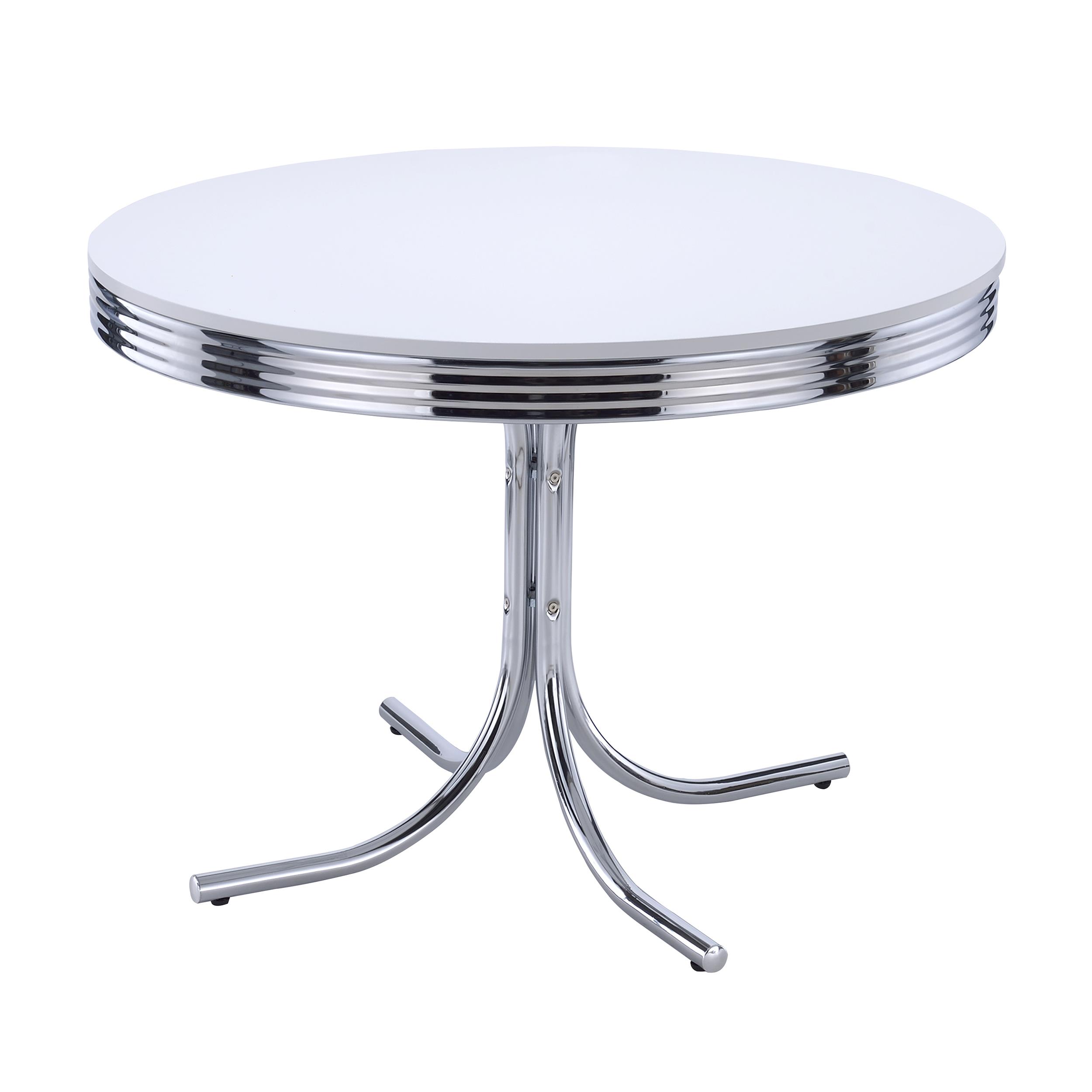 Coaster Retro Contemporary White Dining Table Model 2388-S5R