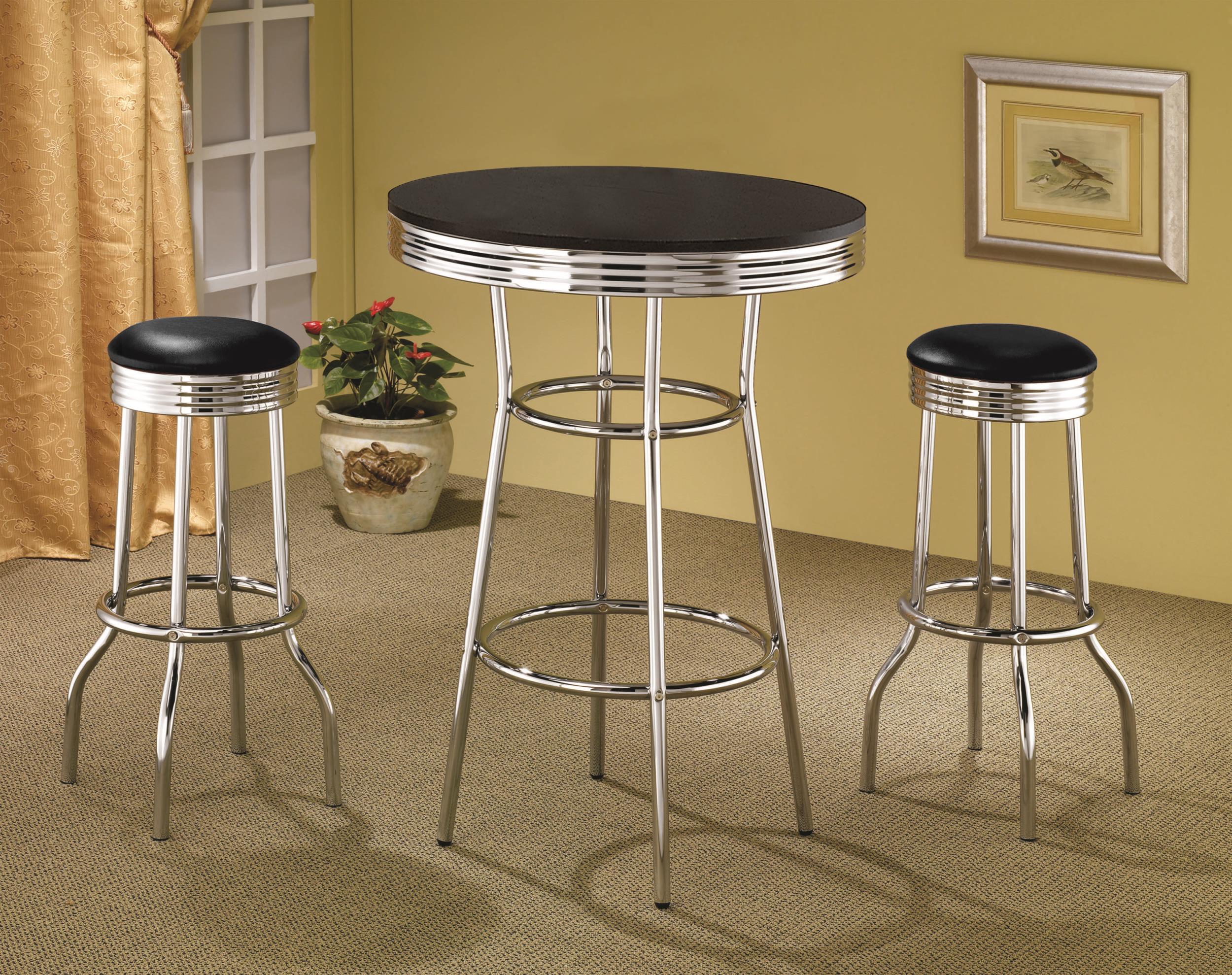 Coaster Retro Contemporary Black Bar Table Model 2405-S3