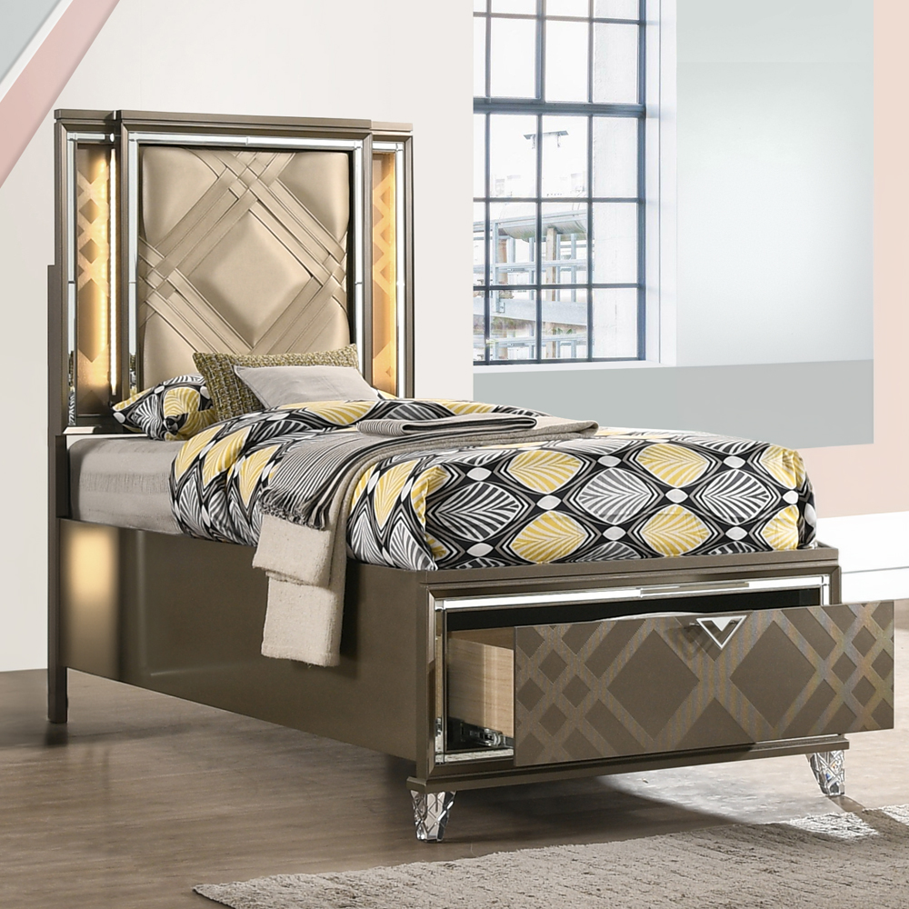 Acme Skylar Full Bed with Led & Storage Model 25335F