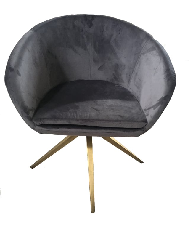 LA Furniture Yara Modern Grey Velvet & Bronze Dining Chair VGHR3397-GRY Contemporary Style by Vig Furnitrue Number 74690 Catch Home Goods