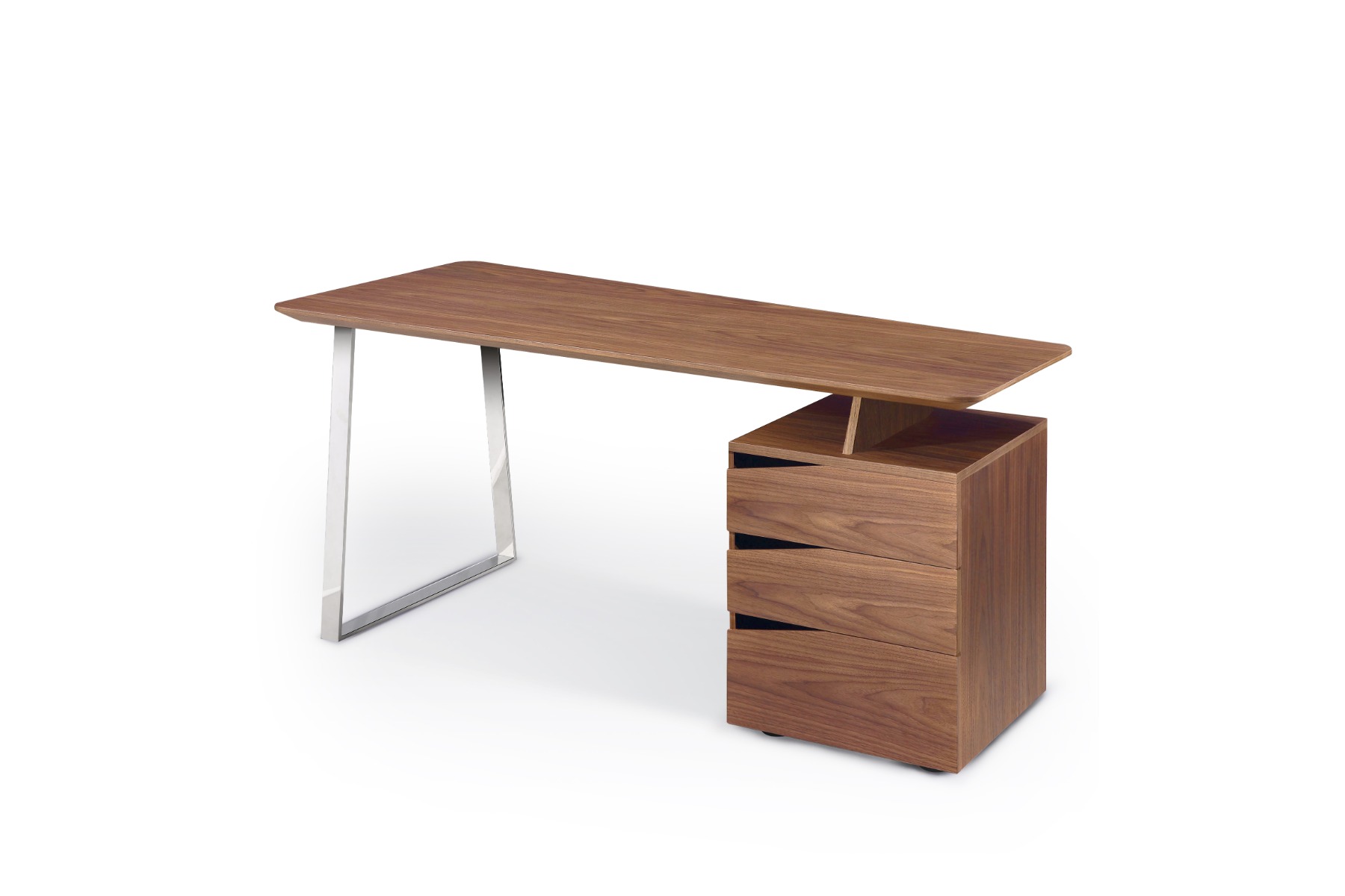 LA Furniture Walton- Modern Walnut Desk VGHB-364P-W Contemporary Style by Vig Furnitrue Number 80308 Catch Home Goods