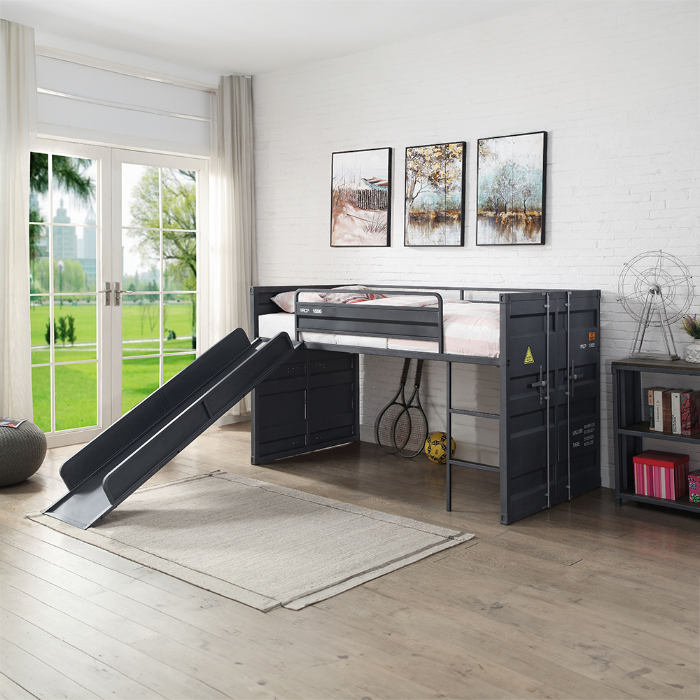 Acme Cargo Twin Loft Bed with Slide Model 38305