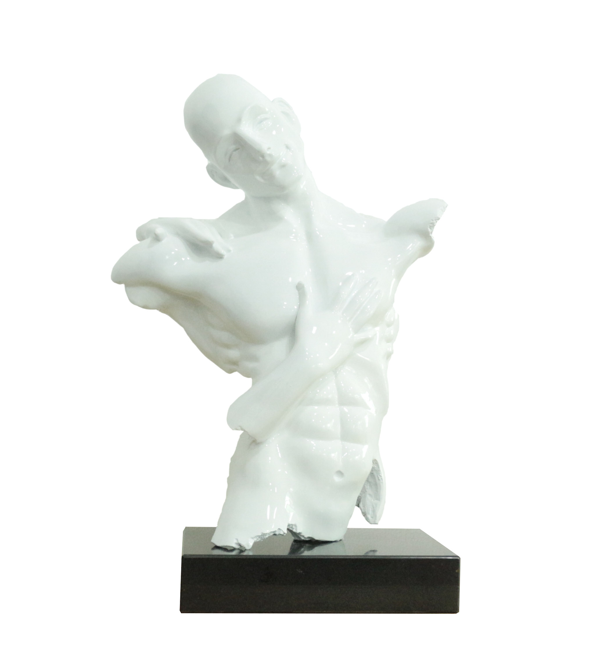 LA Furniture Man Torso Modern White + Black Base Sculpture VGTH-DL-043 Contemporary Style by Vig Furnitrue Number 81346 Catch Home Goods