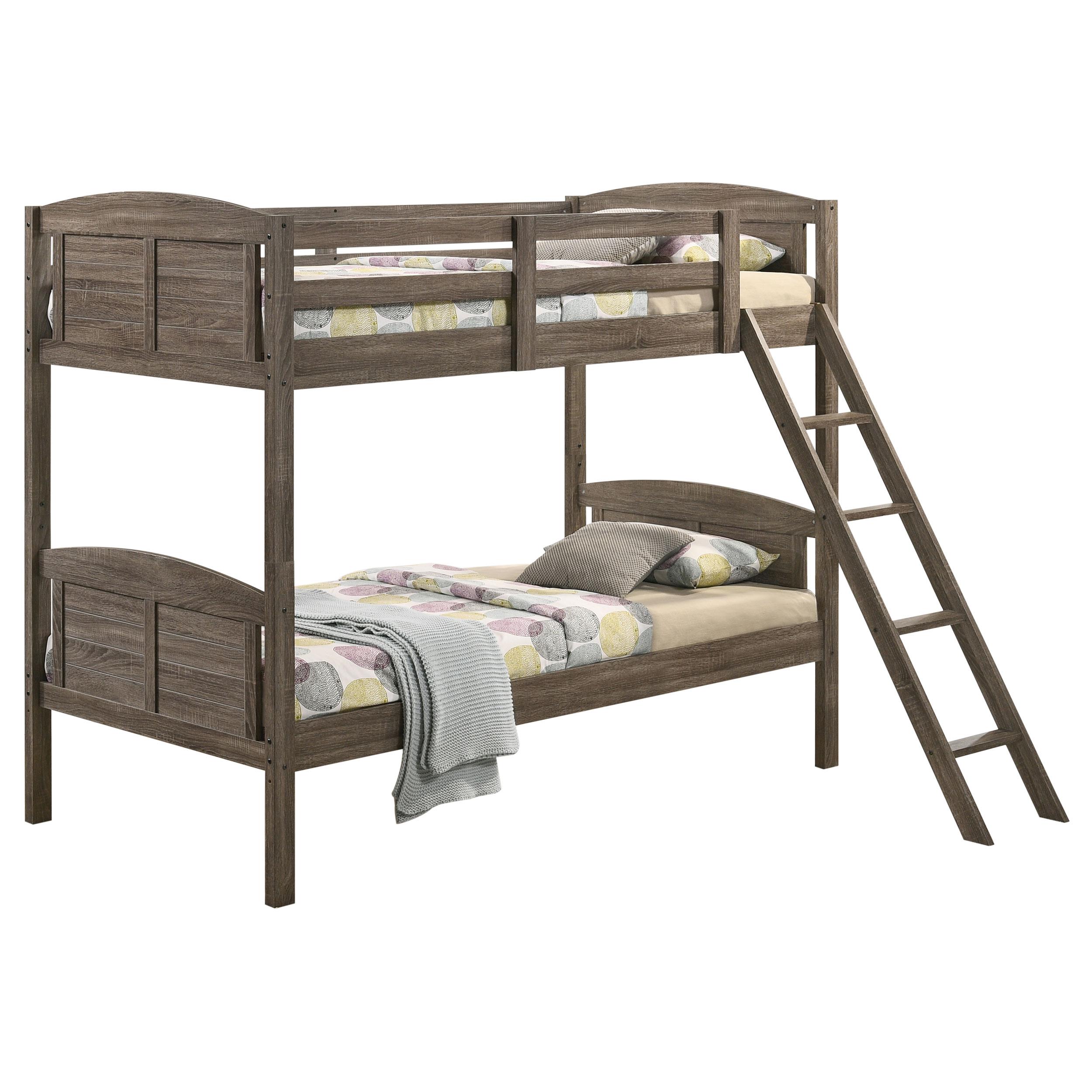 Coaster Flynn Farmhouse Weathered Brown Twin / Twin Bunk Bed Model 400808-Sm