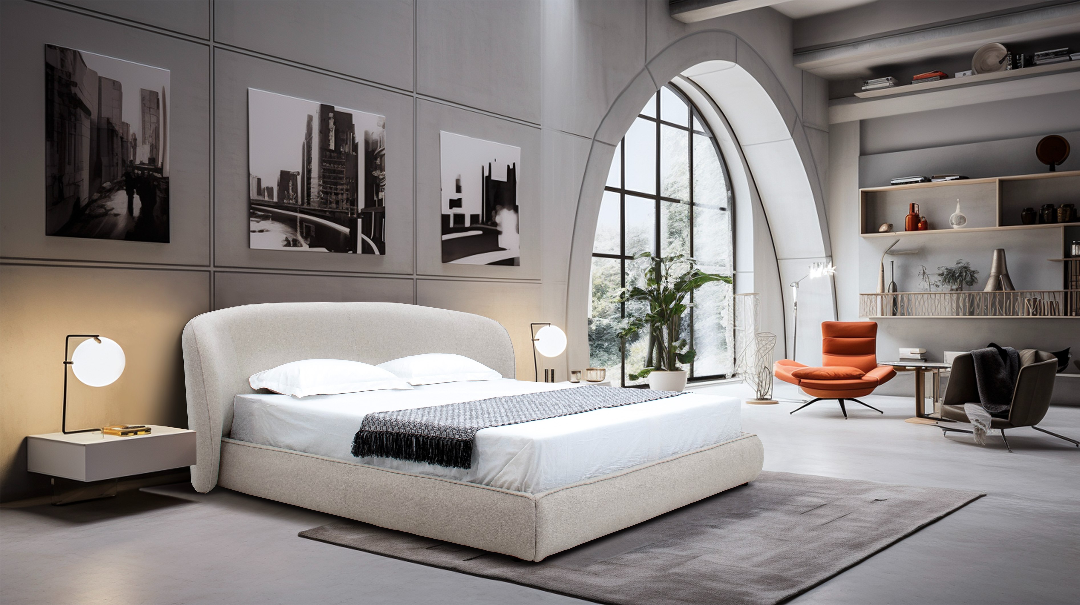 LA Furniture Queen Lambert Modern Beige Fabric Upholstered Bed VGEVA149-BGE-BED-01-Q Contemporary Style by Vig Furnitrue Number 81298 Catch Home Goods