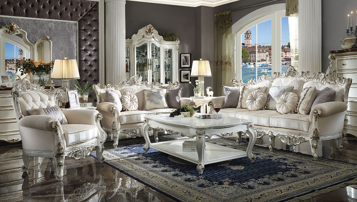 Acme Picardy II Sofa with 7 Pillows Model 53460