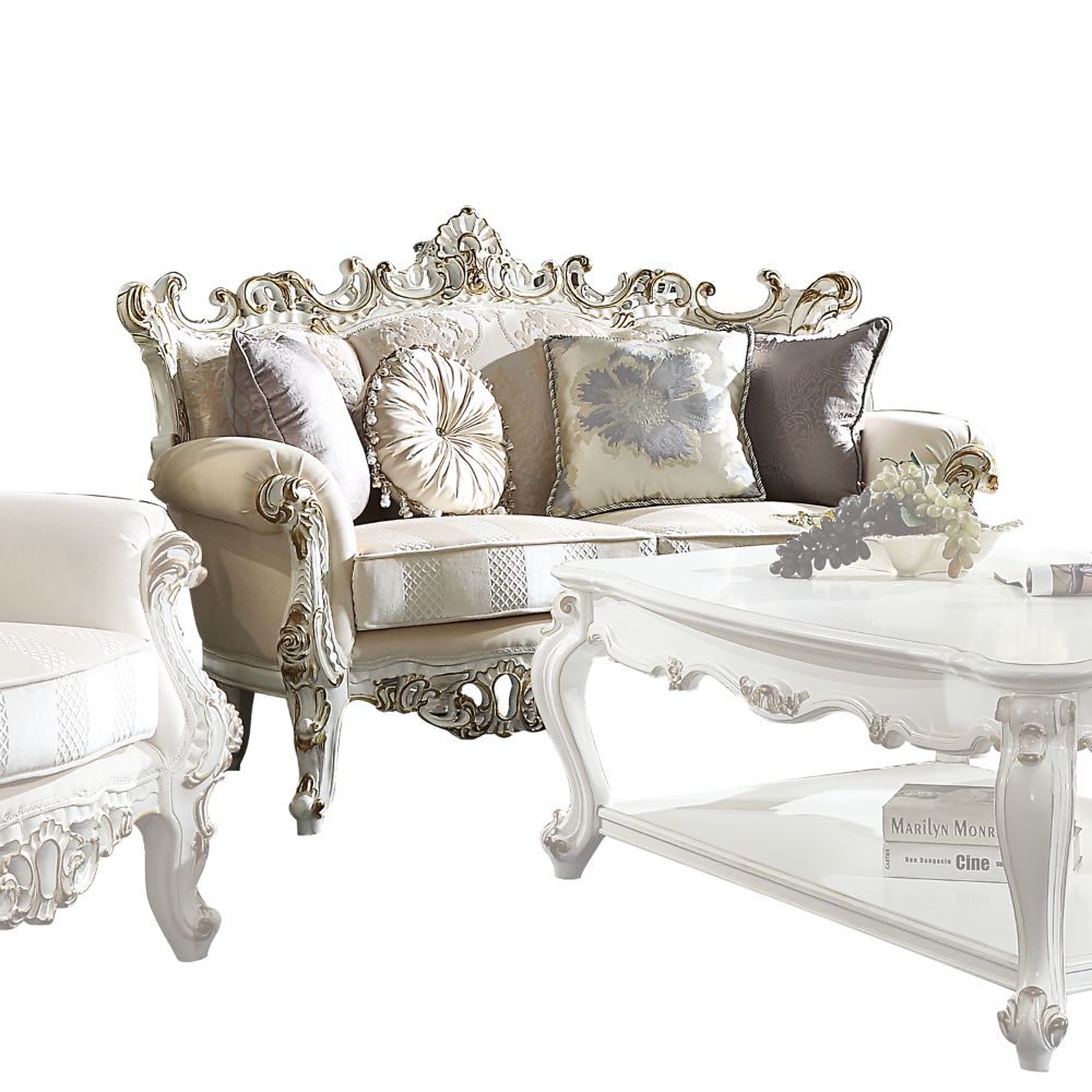 Acme Picardy II Loveseat with 4 Pillows Model 53461