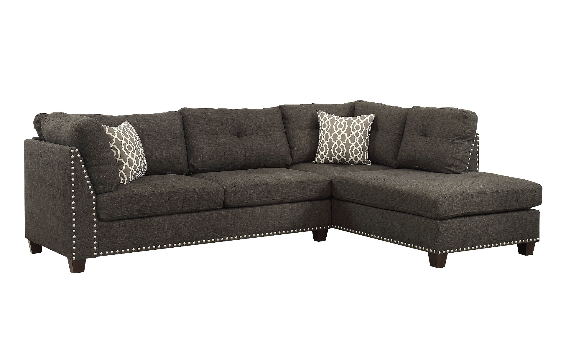 Acme Laurissa Sectional Sofa & Ottoman with 2 Pillows Model 54375