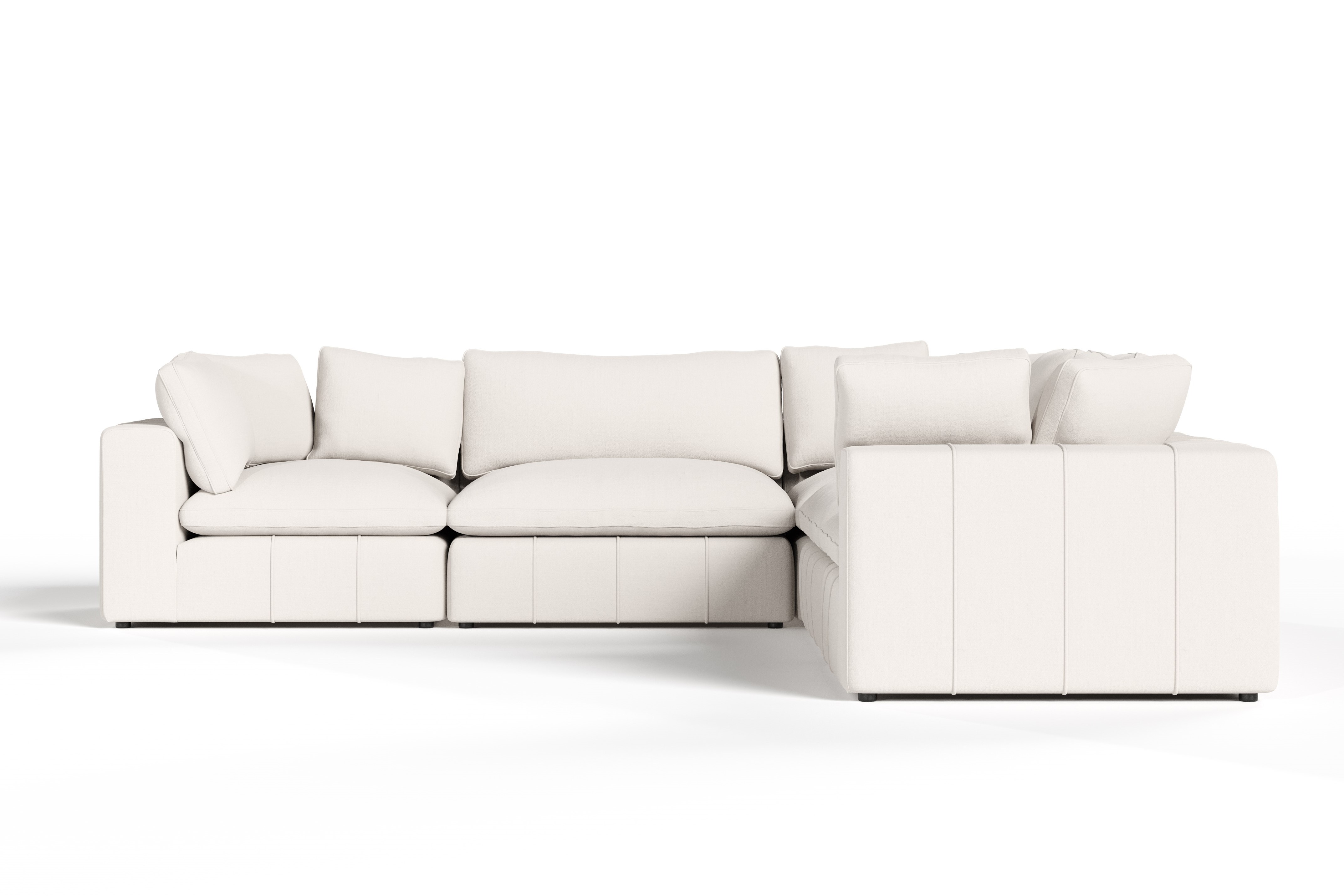 LA Furniture Vicki Modern Off-White Fabric Modular Sectional-5-Piece Sectional VGKV-KF.8033-MOD-IVORY-5-Piece Sectional Contemporary Style by Vig Furnitrue Number 85585|85585A Catch Home Goods