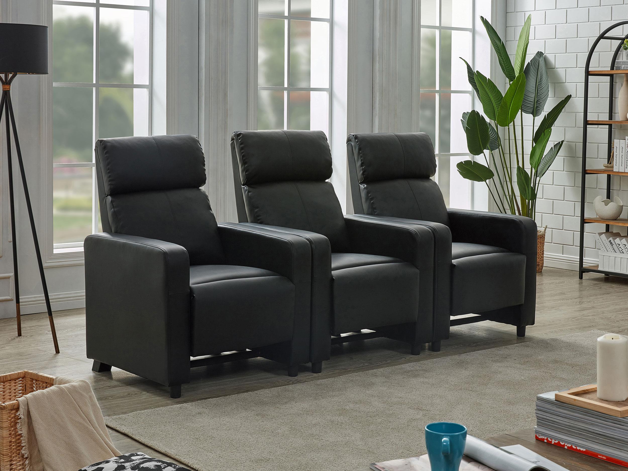 Coaster Toohey Contemporary Theater Seating - Overall Model 600181-S3B