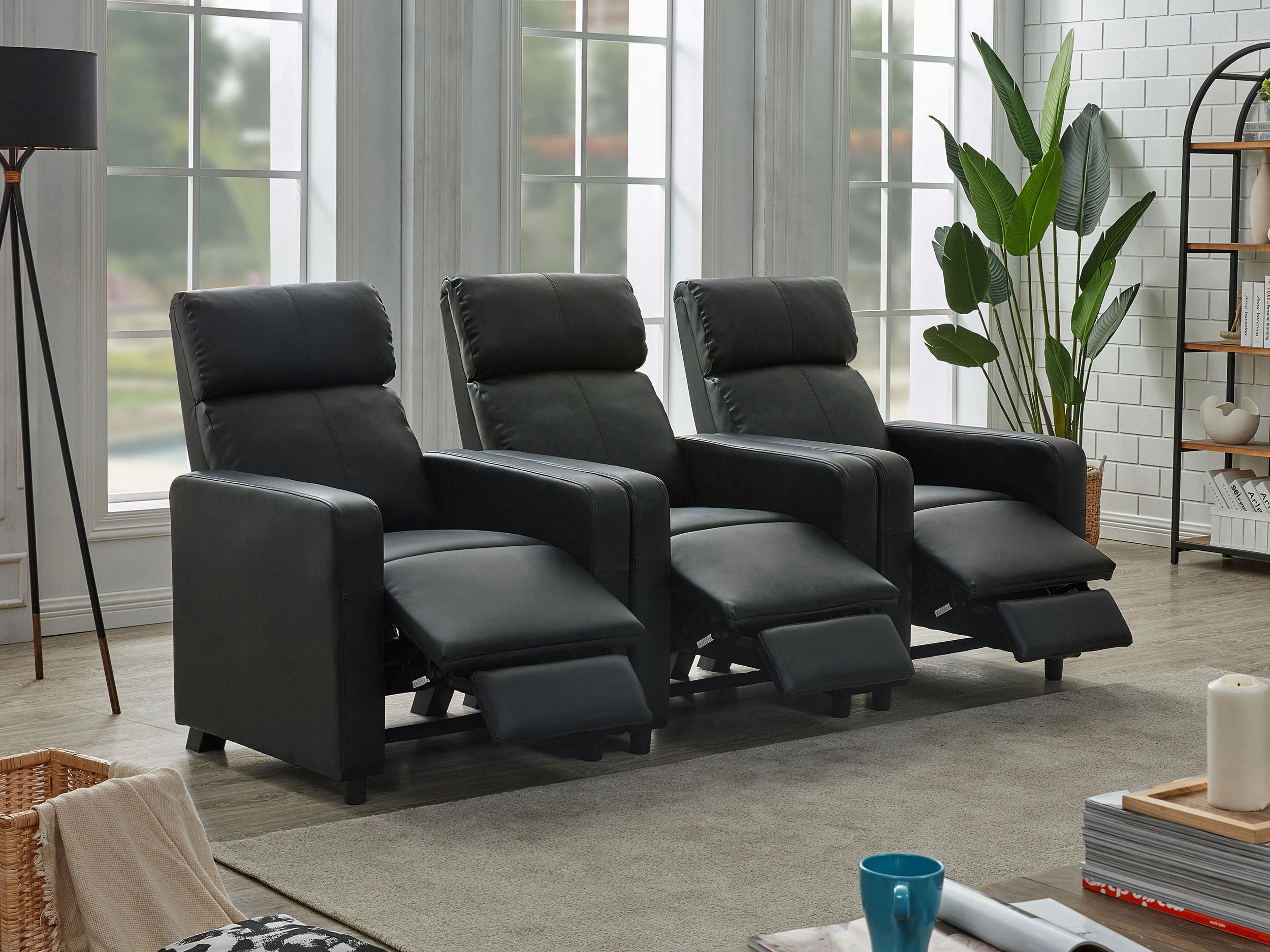 Coaster Toohey Contemporary Theater Seating - Overall Model 600181-S3B