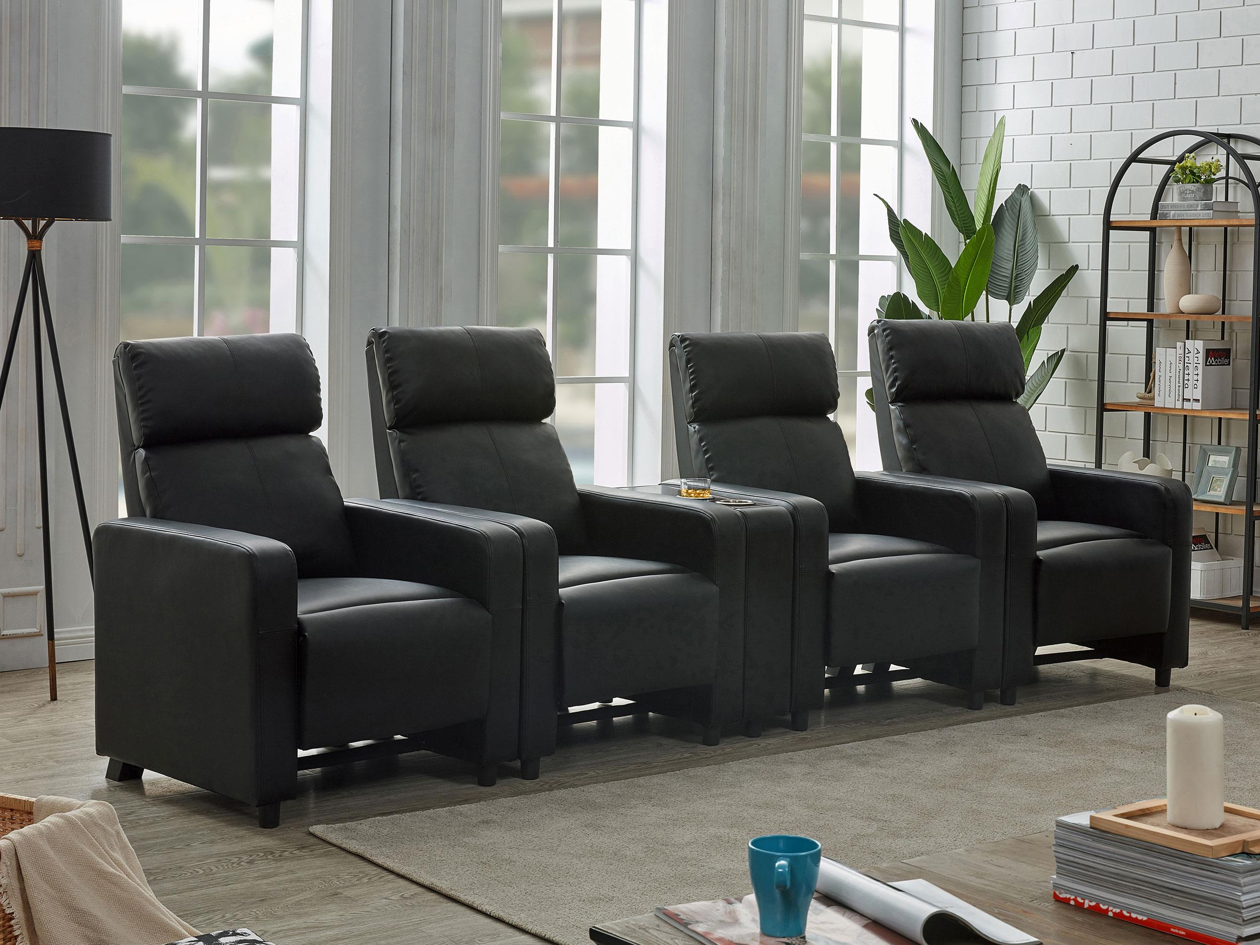 Coaster Toohey Contemporary Theater Seating - Overall Model 600181-S4B