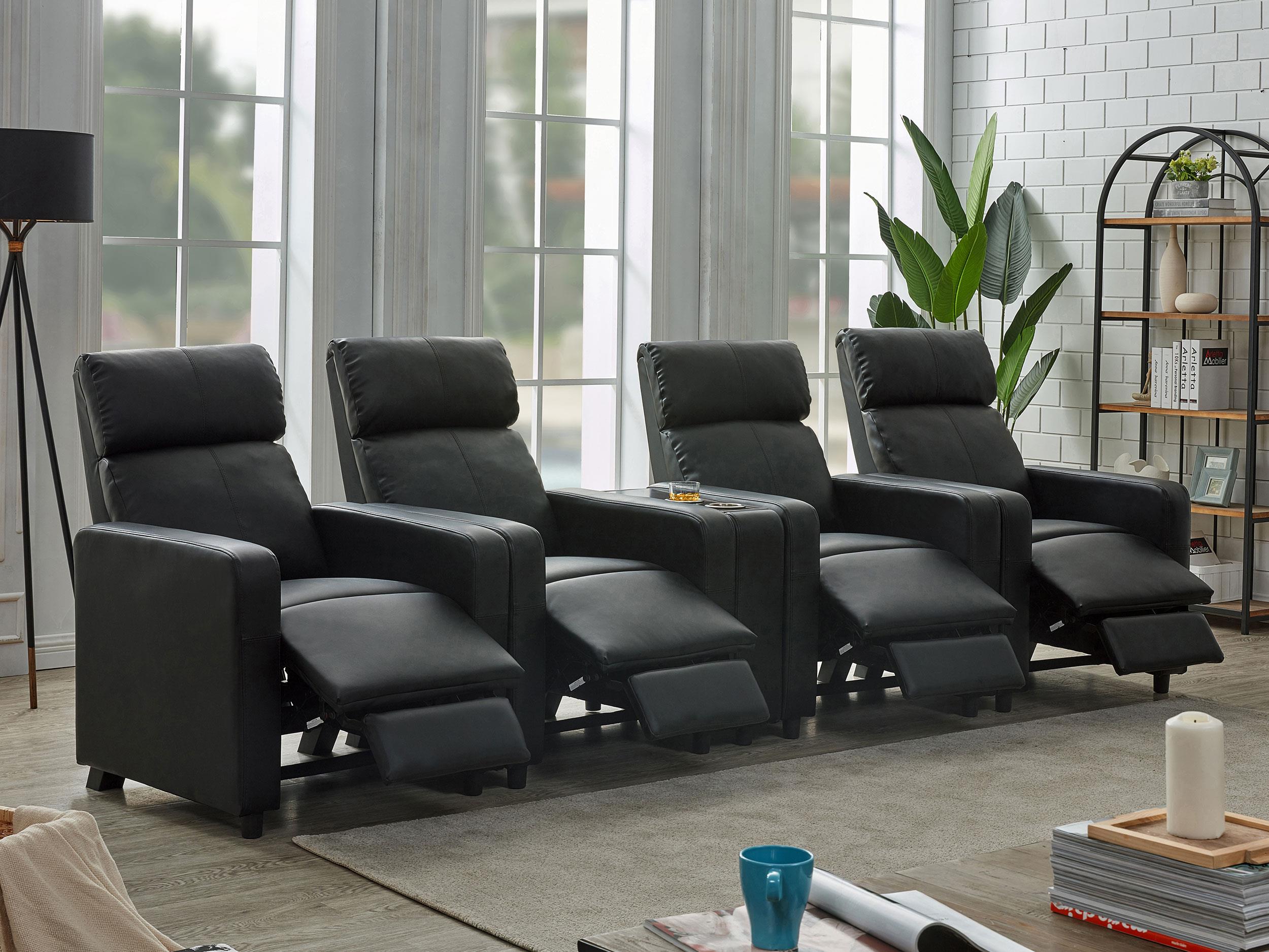 Coaster Toohey Contemporary Theater Seating - Overall Model 600181-S4B