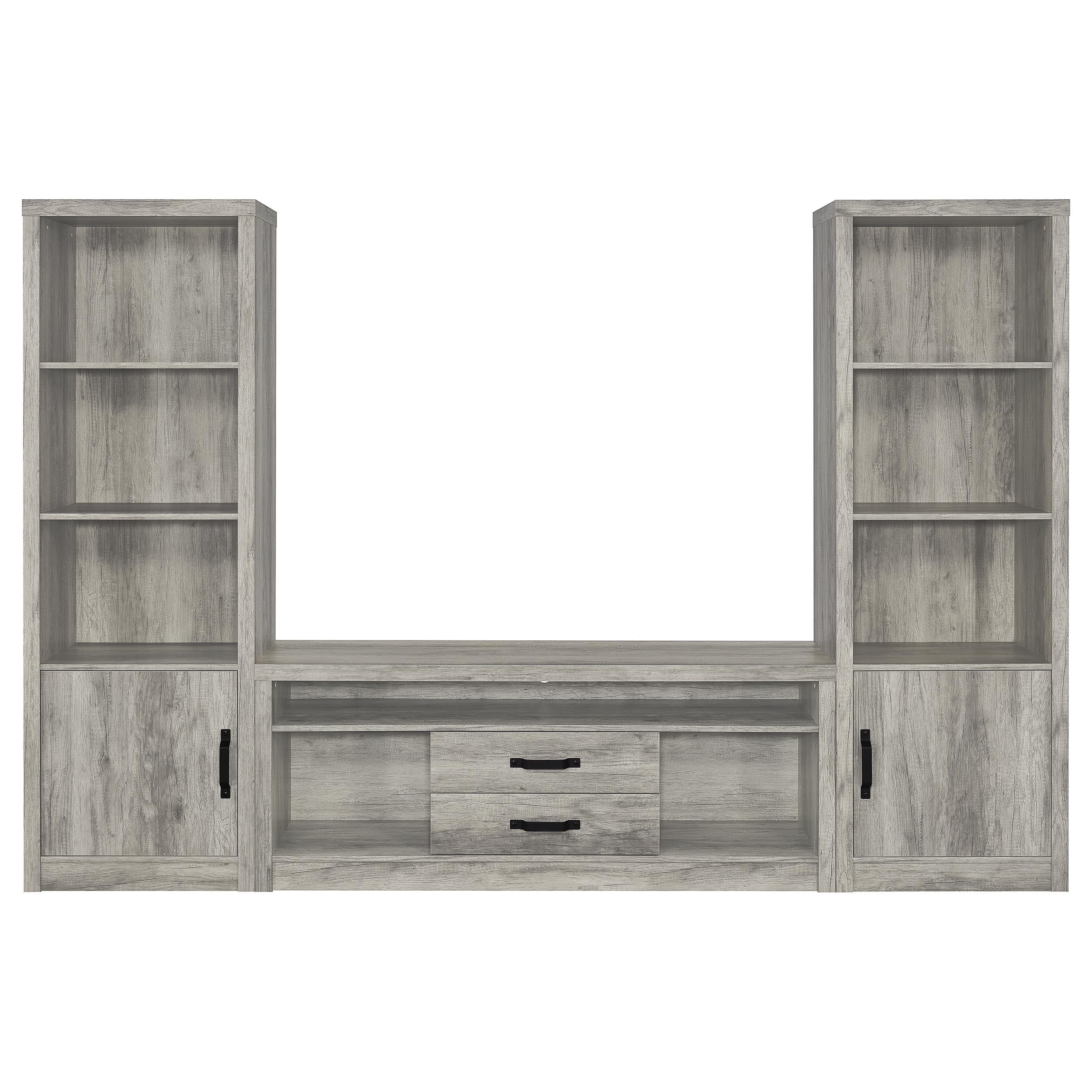 Coaster Burke Transitional Grey Driftwood Entertainment Center - Overall Model 701024-Set