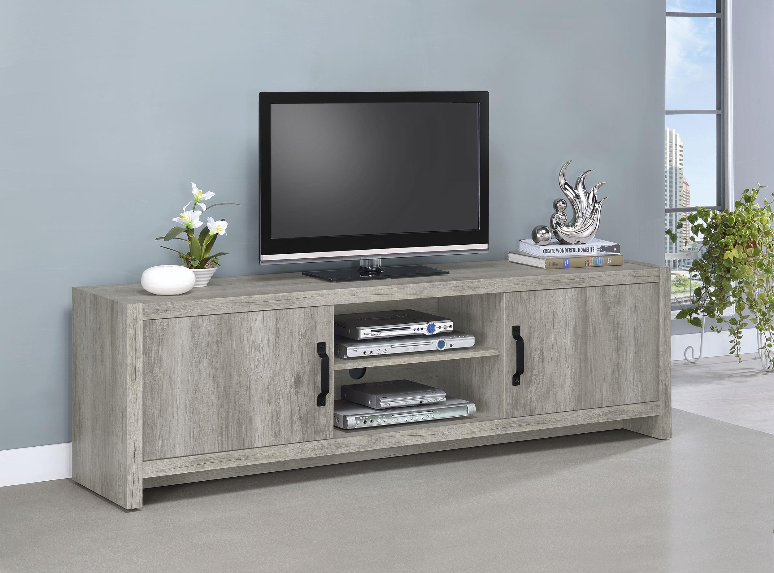 Coaster Burke Transitional Grey Driftwood 71" Tv Stand Model 701025