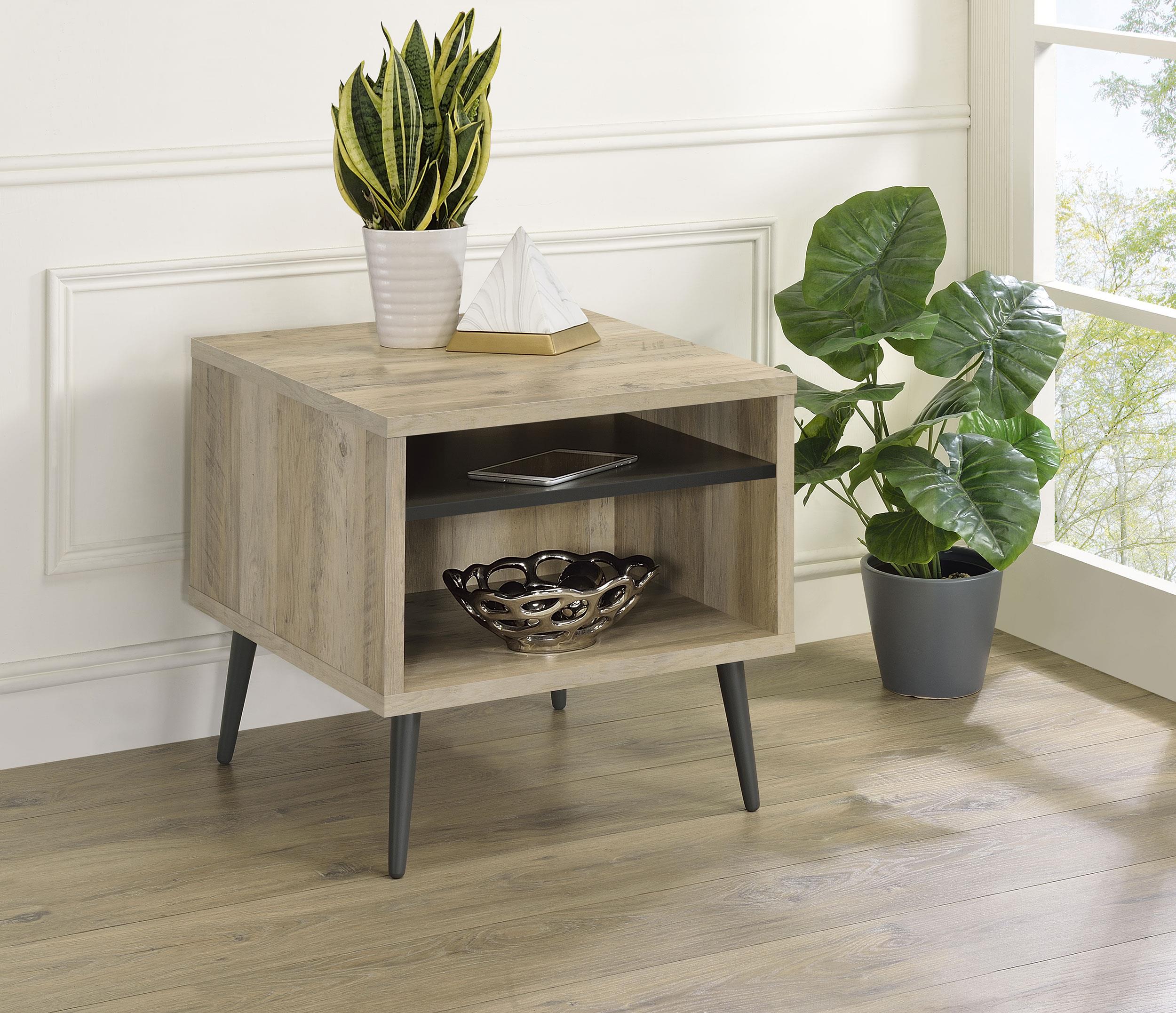 Coaster Welsh Mid-Century Modern Distressed Pine End Table Model 701037