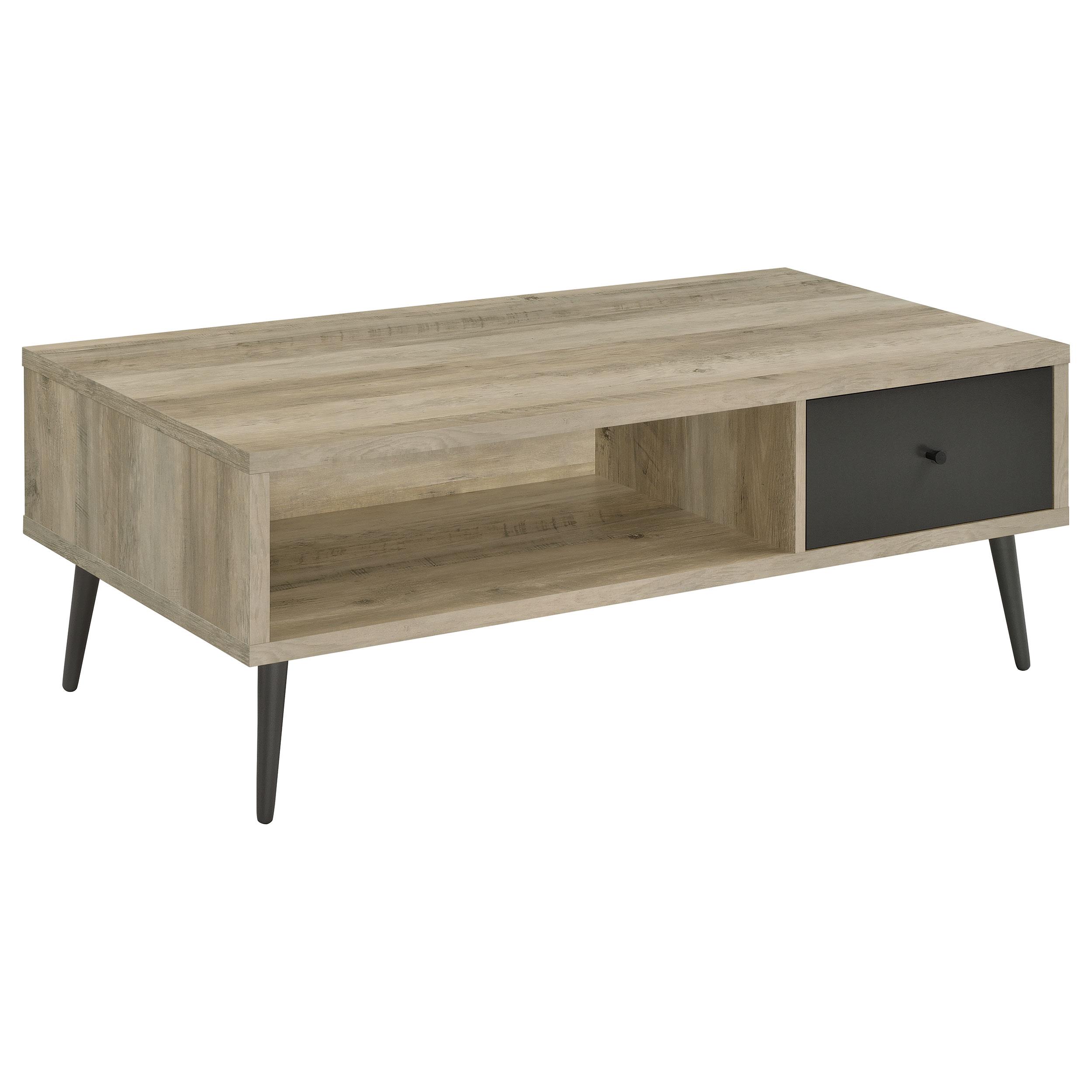 Coaster Welsh Mid-Century Modern Distressed Pine Coffee Table Model 701038