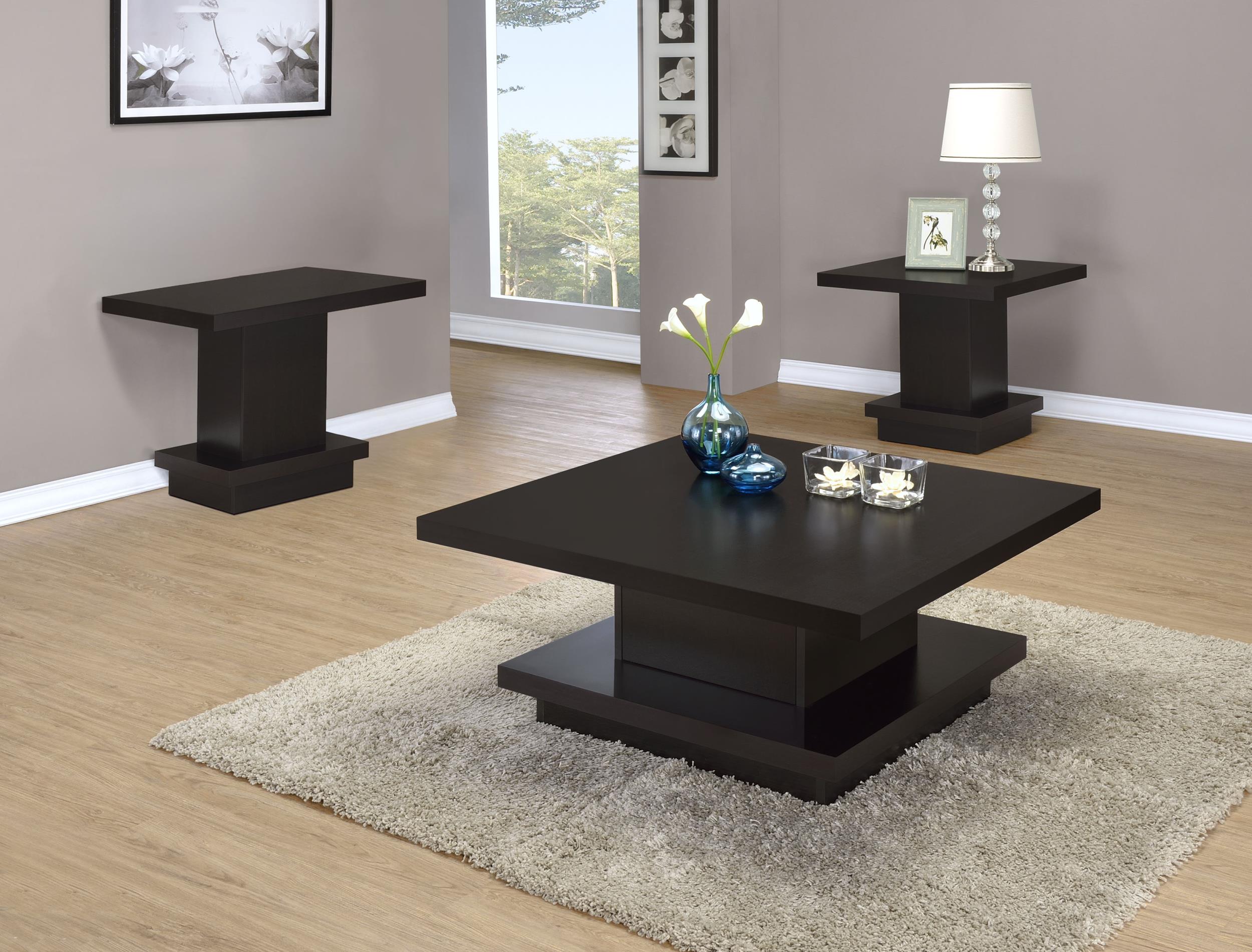 Coaster Reston Contemporary Cappuccino Coffee Table Model 705168-S3